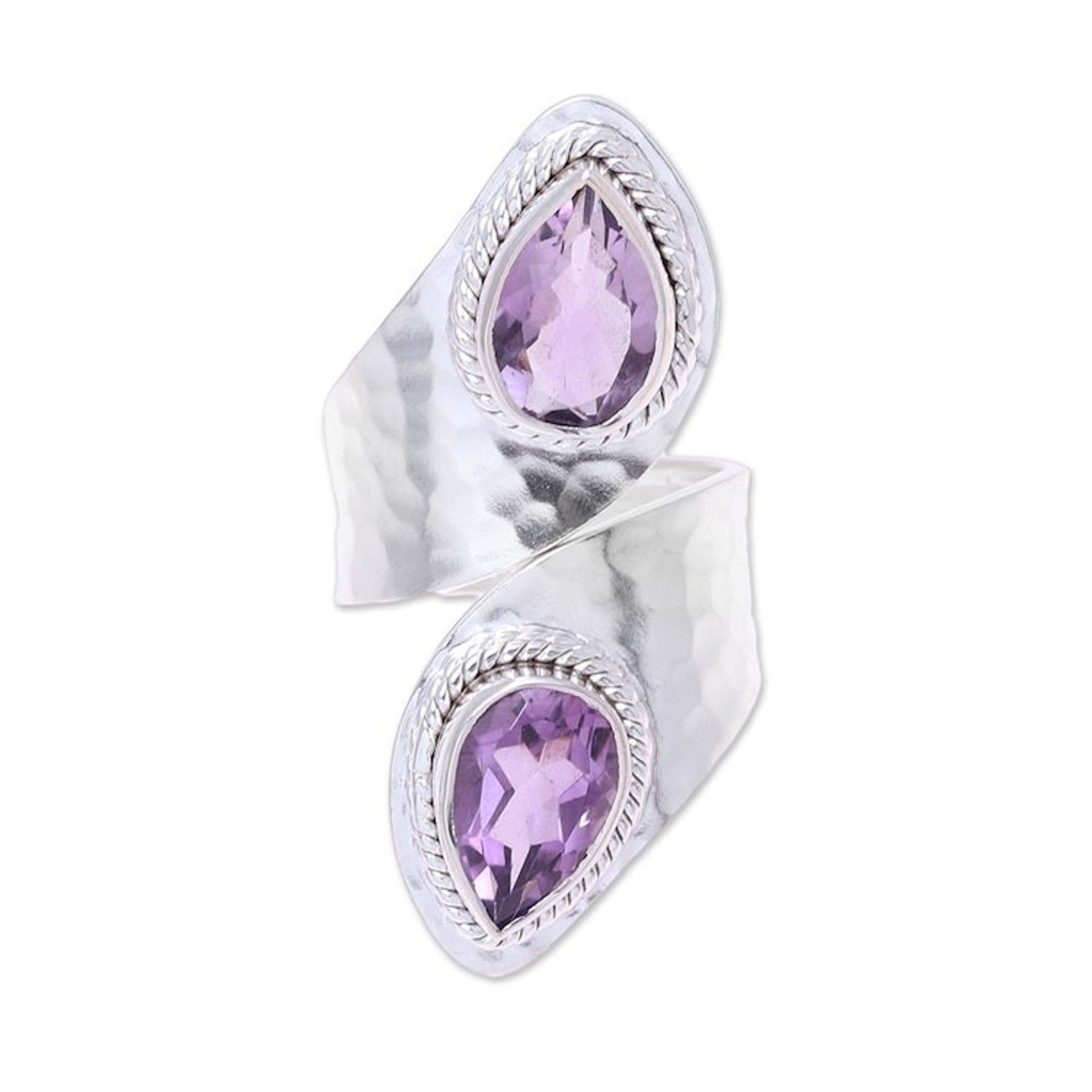 Six-Carat Amethyst Wrap Ring from India 'Lilac Cheer'
