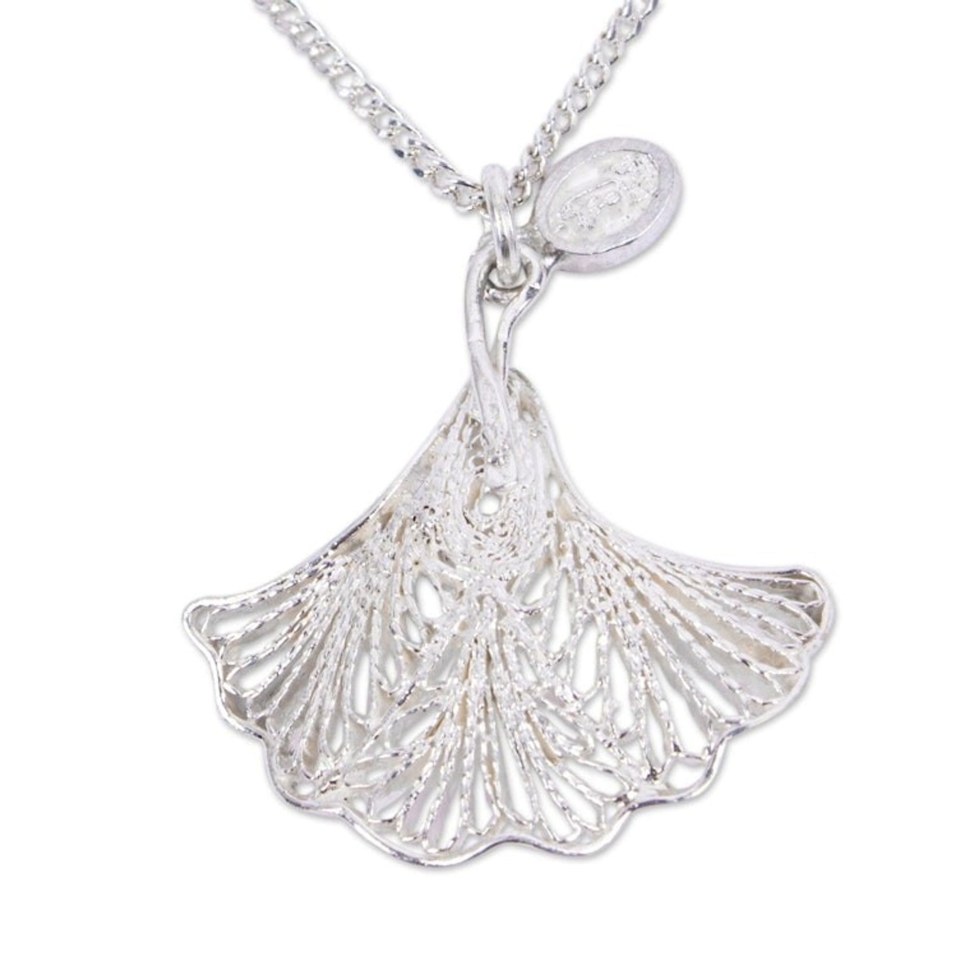 Handmade Filigree Necklace in Sterling Silver from Mexico 'Delicate Dimensions'