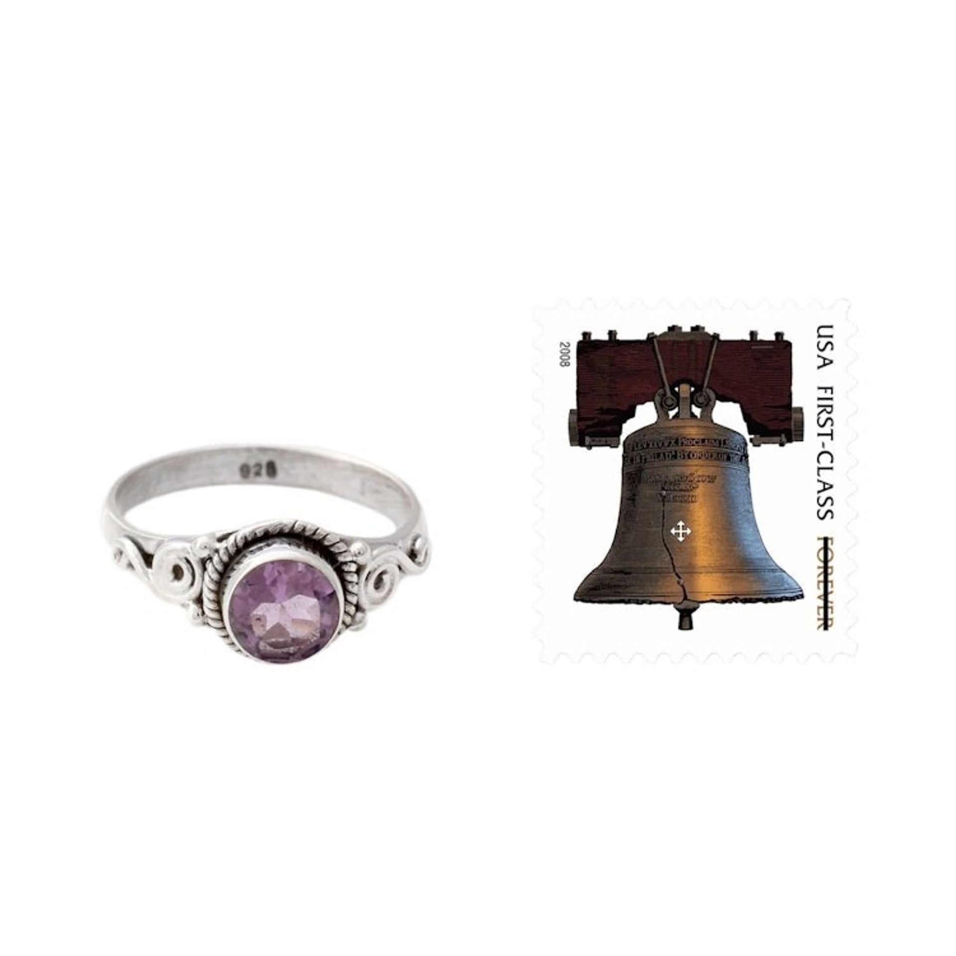 Artisan Crafted Silver and Amethyst Ring from India 'Assam Orchid'