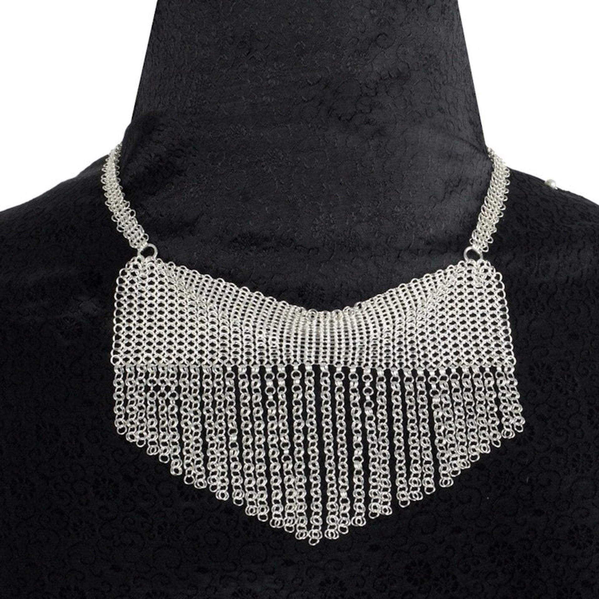 Sterling Silver Cascade Statement Necklace from Thailand 'Moonlight Waterfall'
