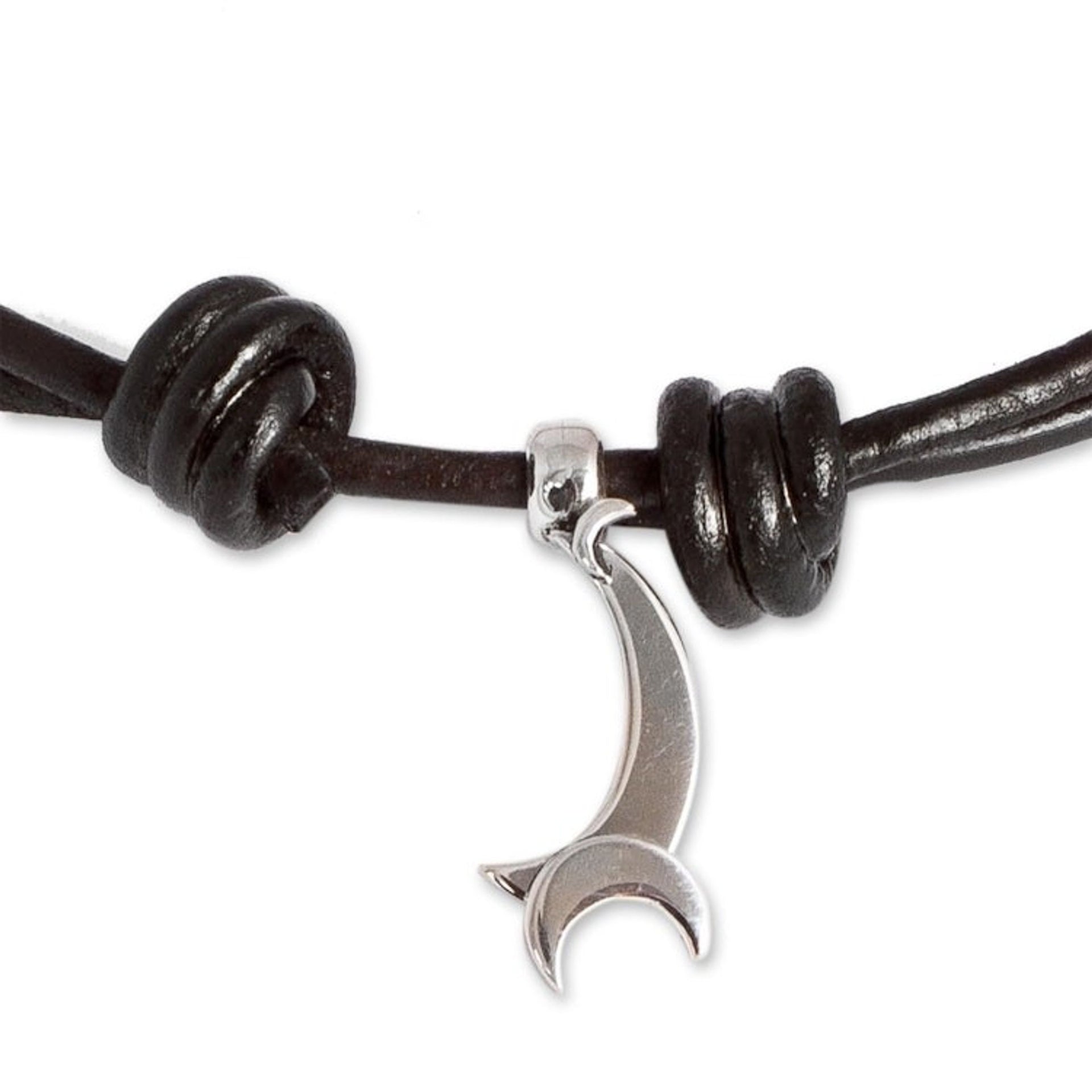 Crescent Pattern Taxco Silver Pendant Necklace from Mexico 'Thelma the Giraffe'