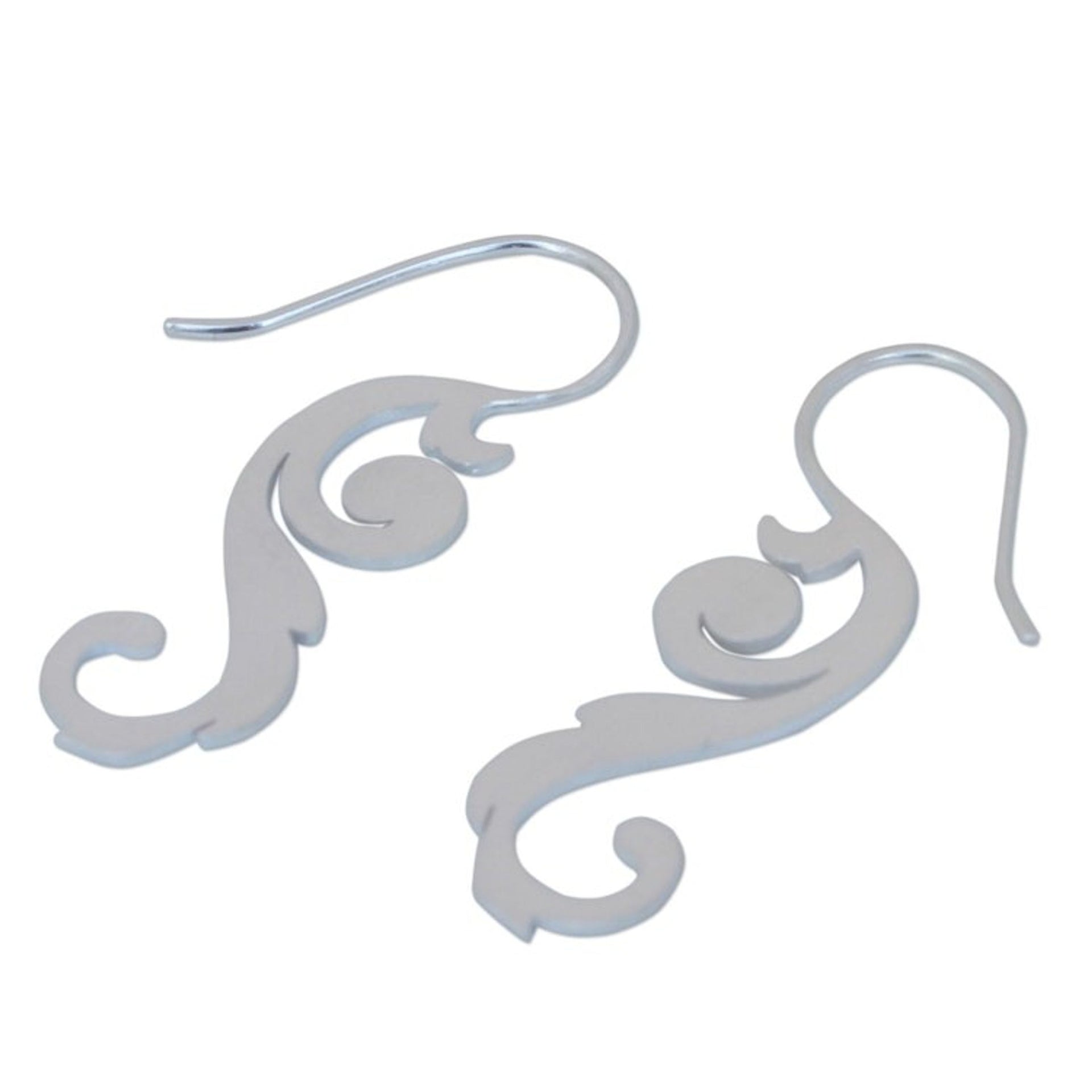 Sterling Silver Drop Earrings 'Thai Flora'