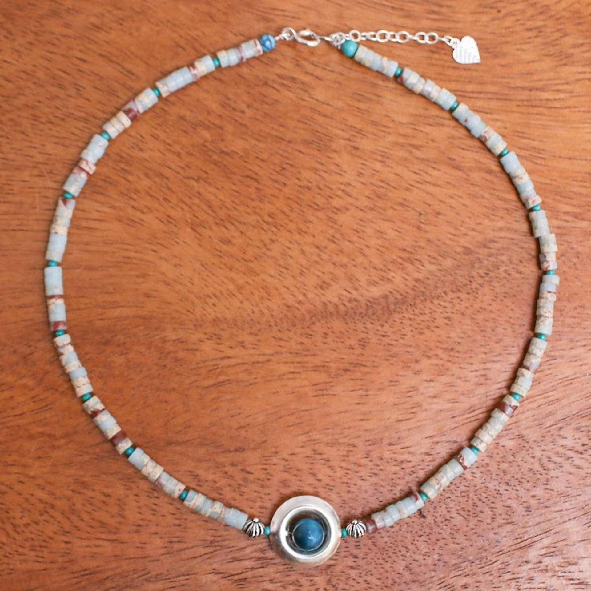 Handmade Gemstone Pendant Necklace 'Marine Terrace'