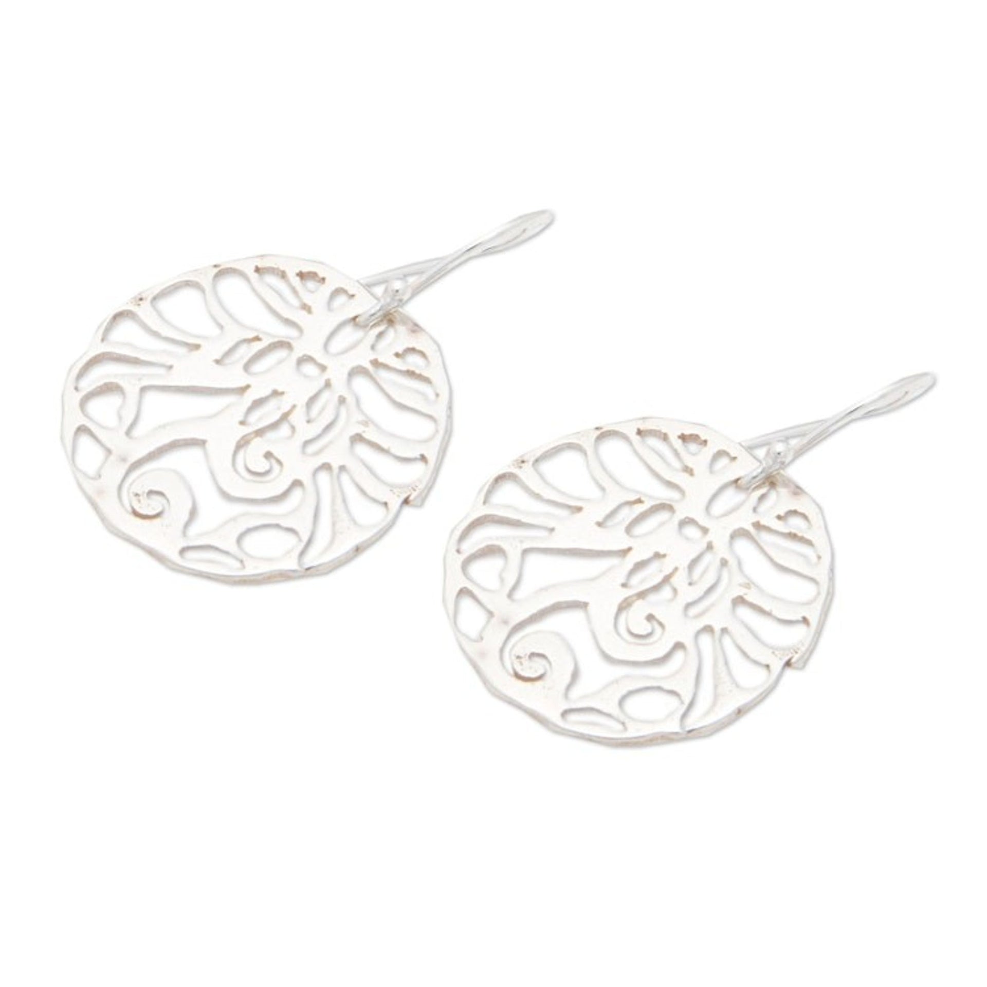 925 Silver Dangle Earrings with Abstract Butterfly Motif 'Night of the Butterfly'