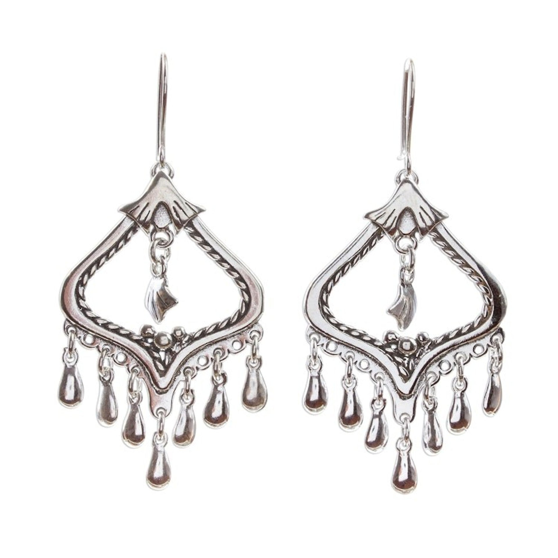 Vintage Style Sterling Silver Chandelier Earrings 'Ingenue'
