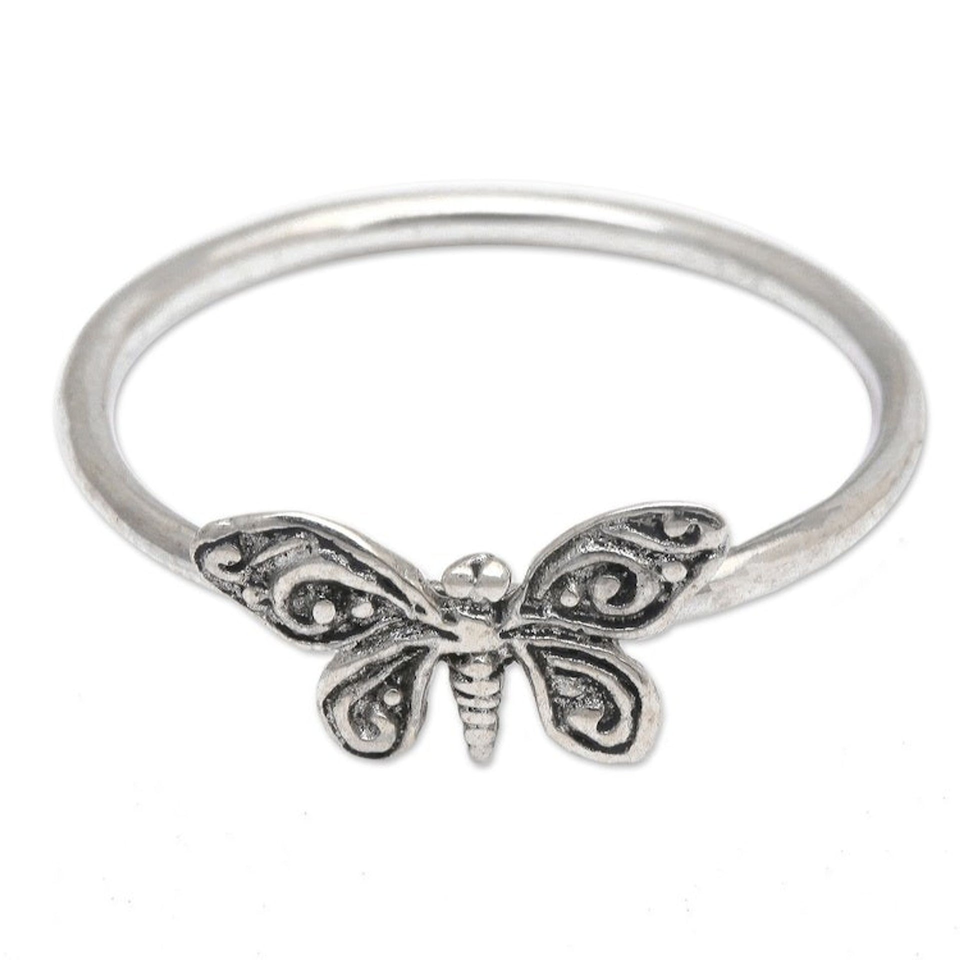 Butterfly-Themed Sterling Silver Cocktail Ring 'Hopeful Dreams'