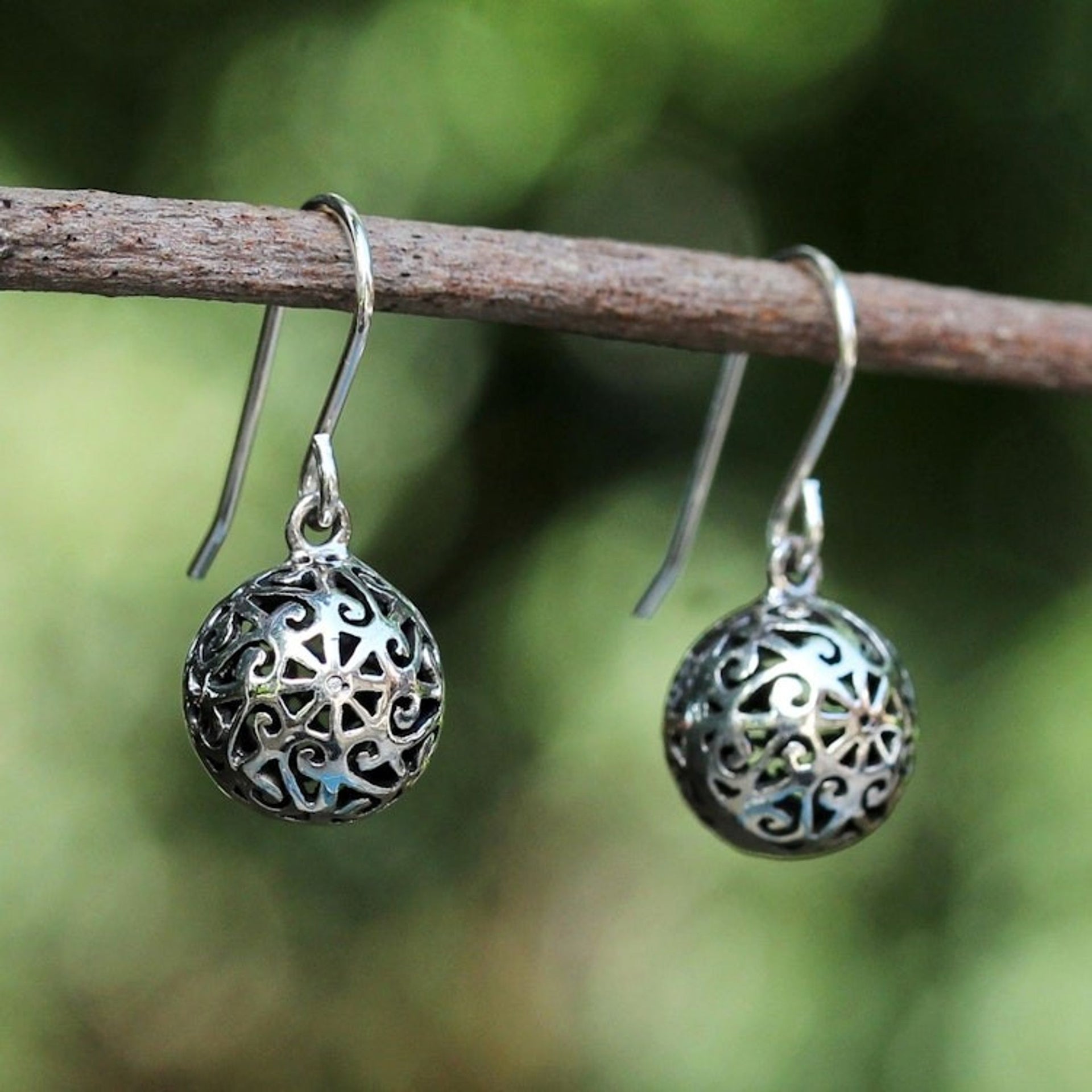 Sterling Silver Dangle Earrings 'Disco Dancer'