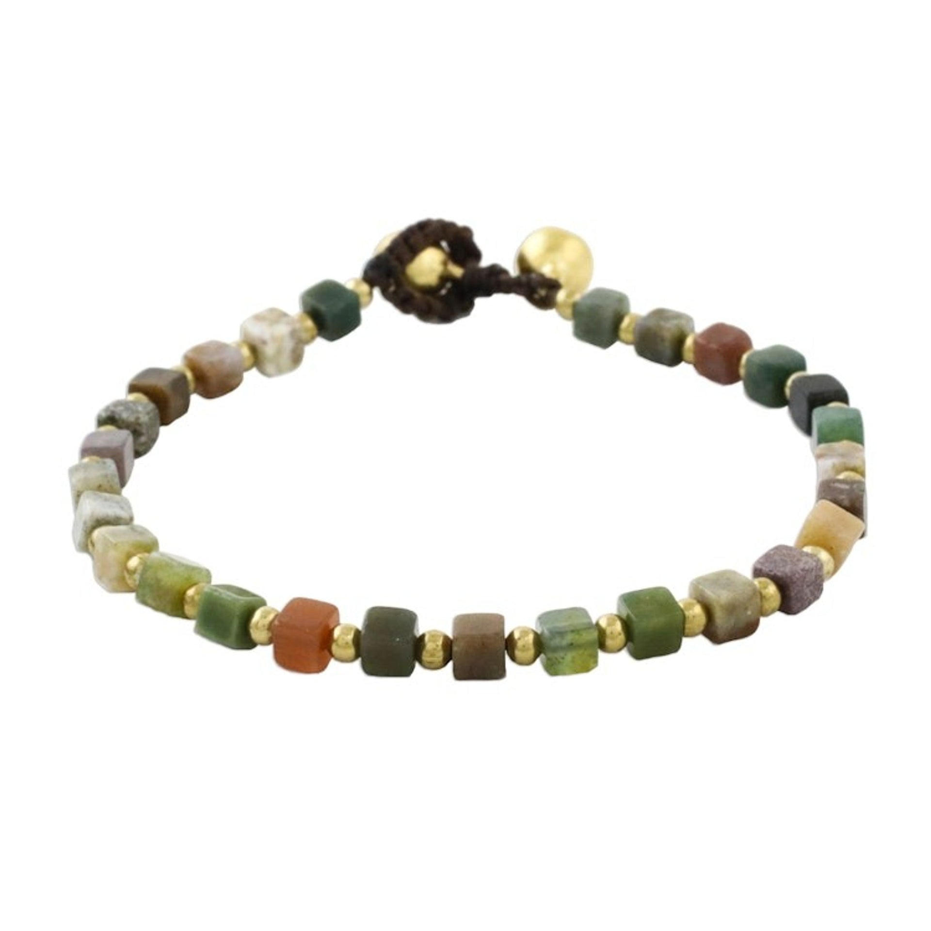 Colorful Agate Beaded Bracelet from Thailand 'Brilliant Day'