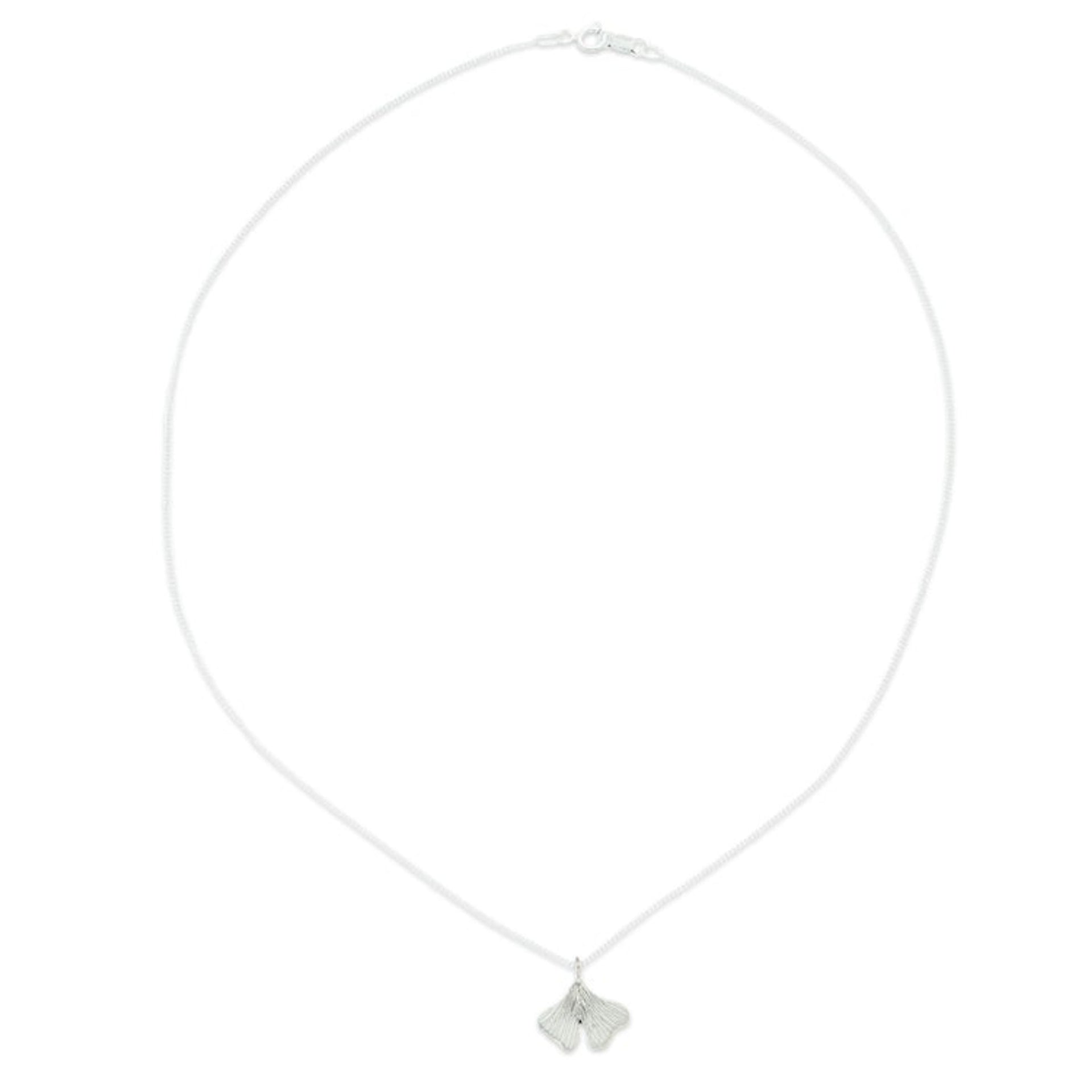Taxco Silver Pendant Necklace with Combination Finish 'Delicate Delight'