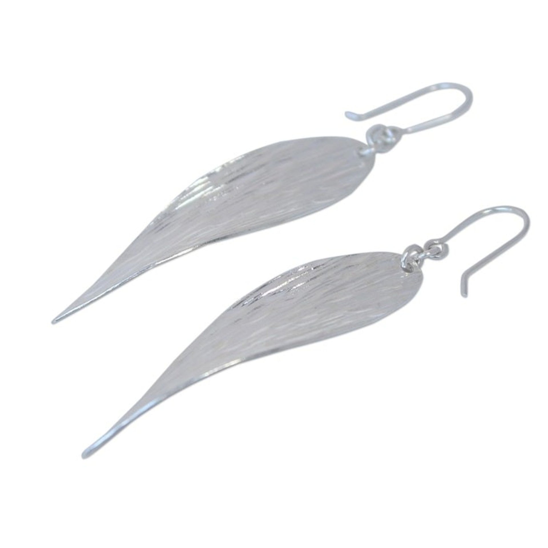 Unique Sterling Silver Dangle Earrings 'Snow Wind'