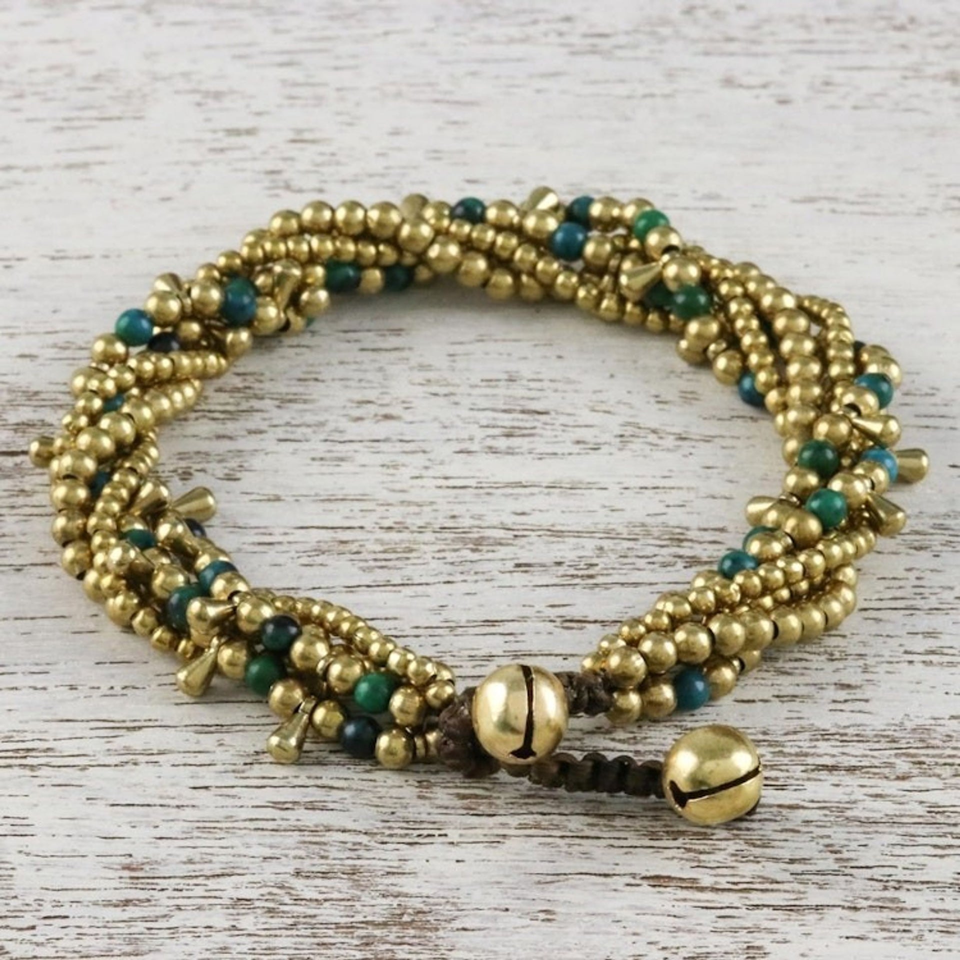 Serpentine Beaded Torsade Bracelet from Thailand 'Happy Trip'