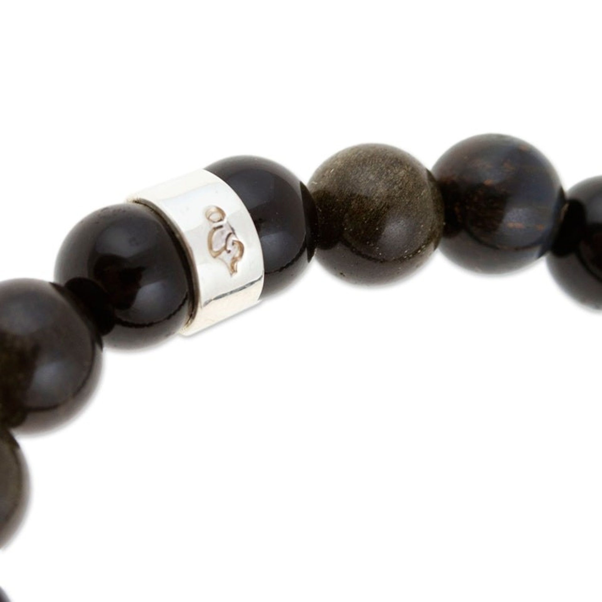 Men's Onyx Stretch Bracelet with Taxco Silver Sun Pendant 'Sublime Sun'