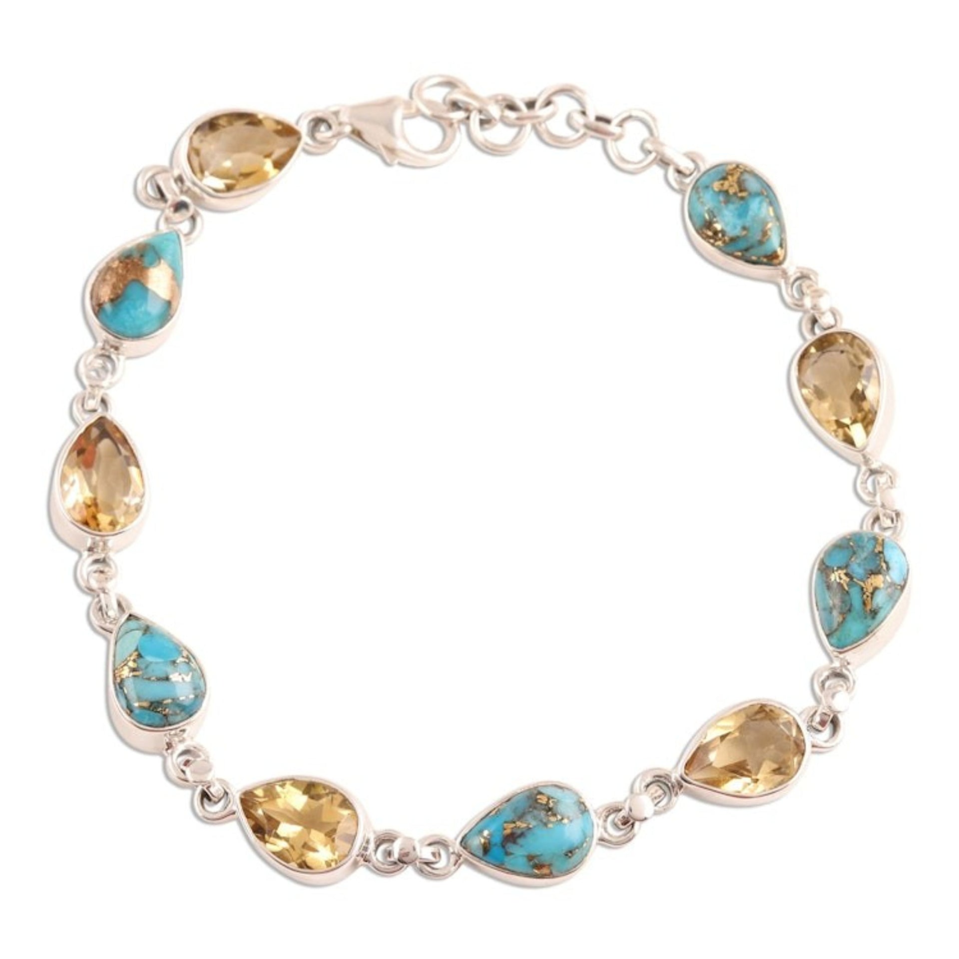 Citrine Link Bracelet from India 'Tears of India'