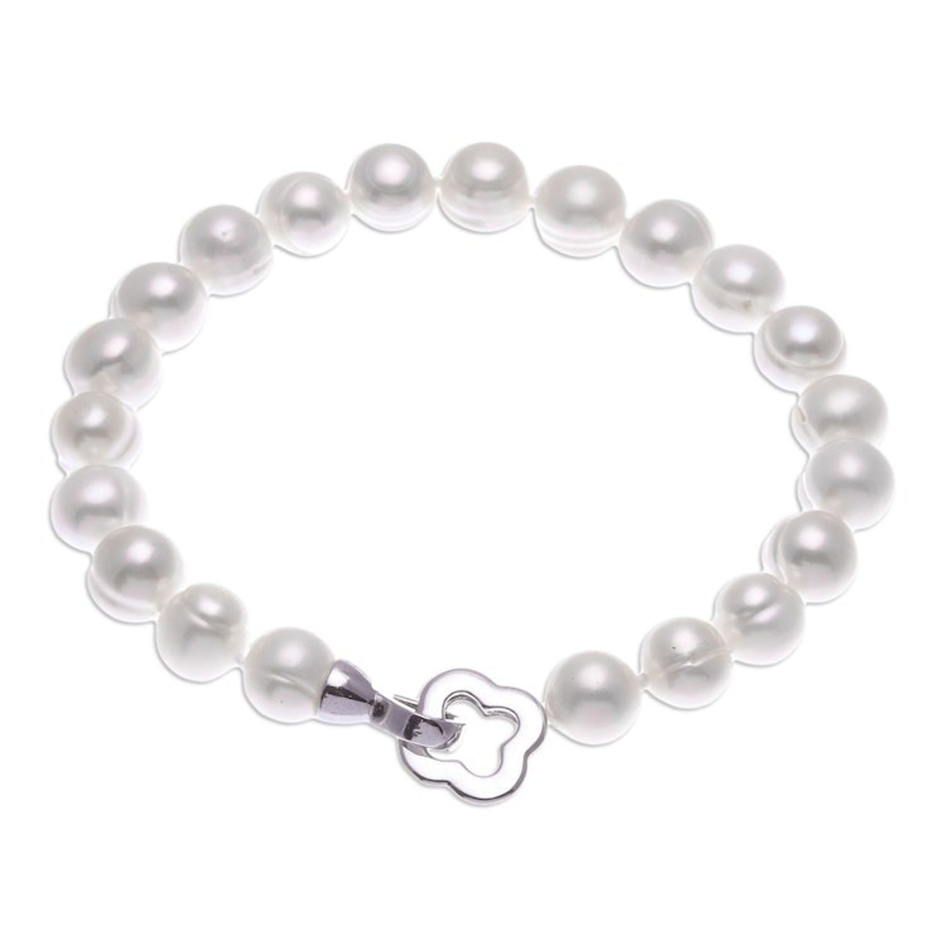 Necklace and Bracelet Set with Cultured Pearls 'Precious Dream in White'