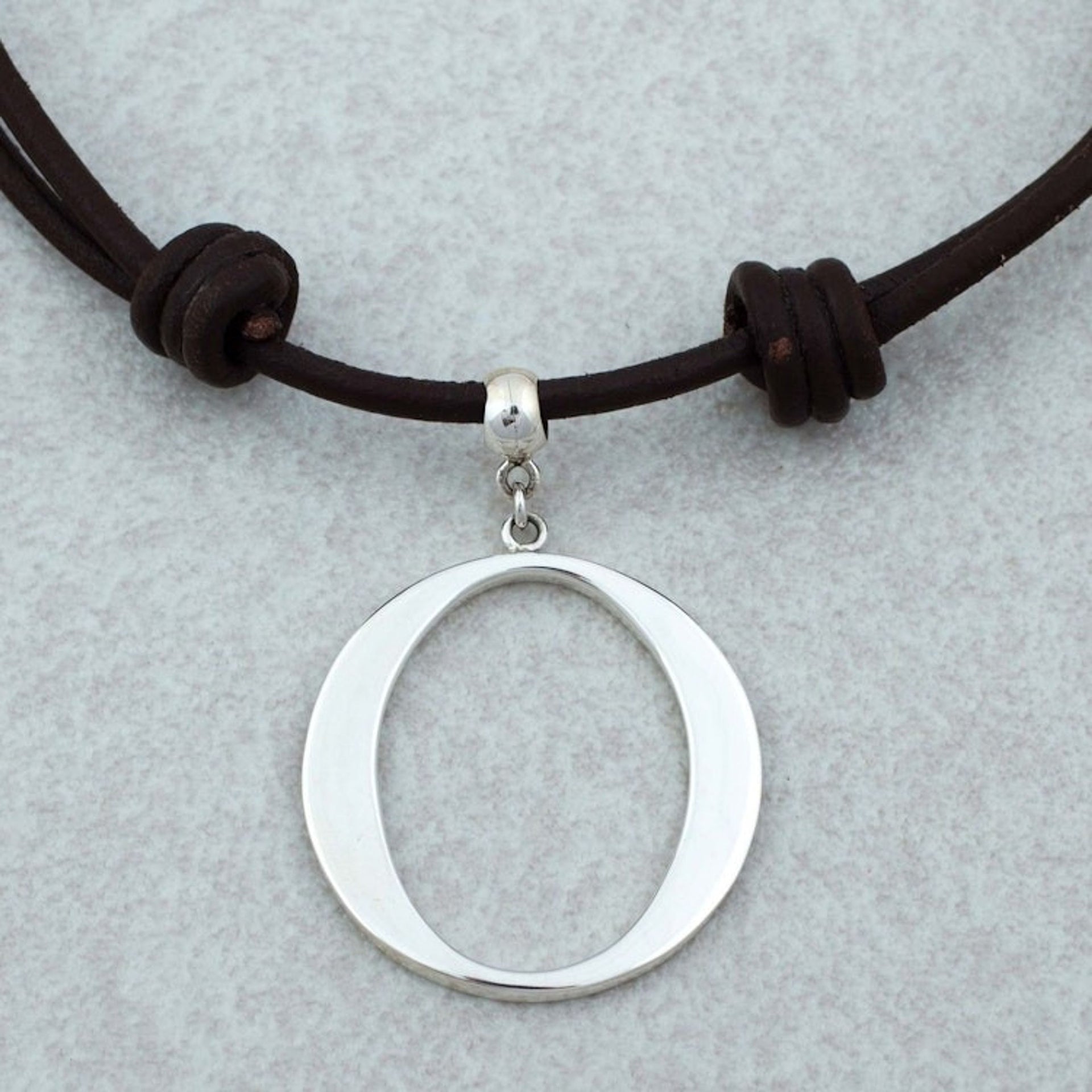 Taxco Sterling Silver Circle Pendant Necklace from Mexico 'Droplets of Life'