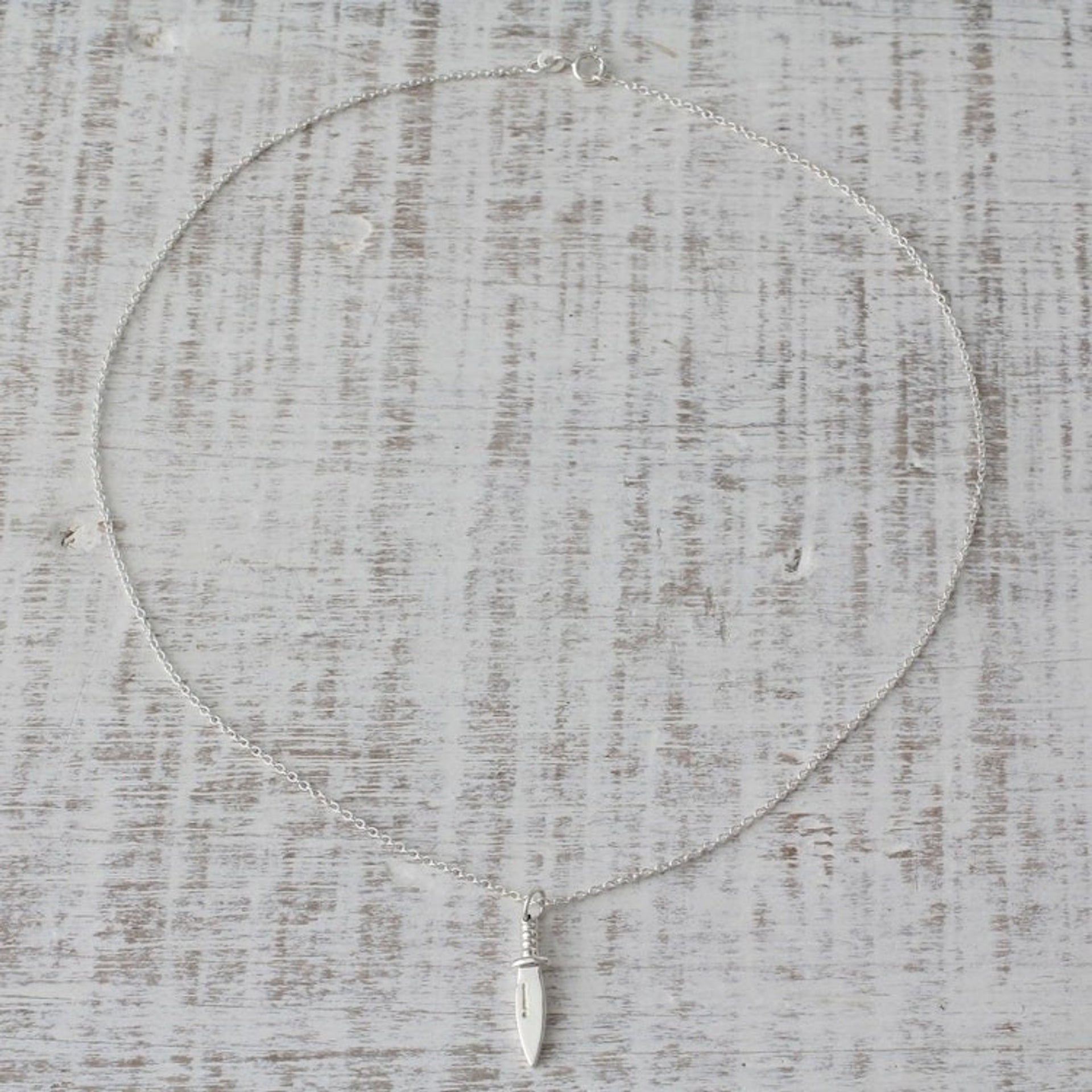 Sterling Silver Sword Necklace Handcrafted in India 'Mighty Sword'