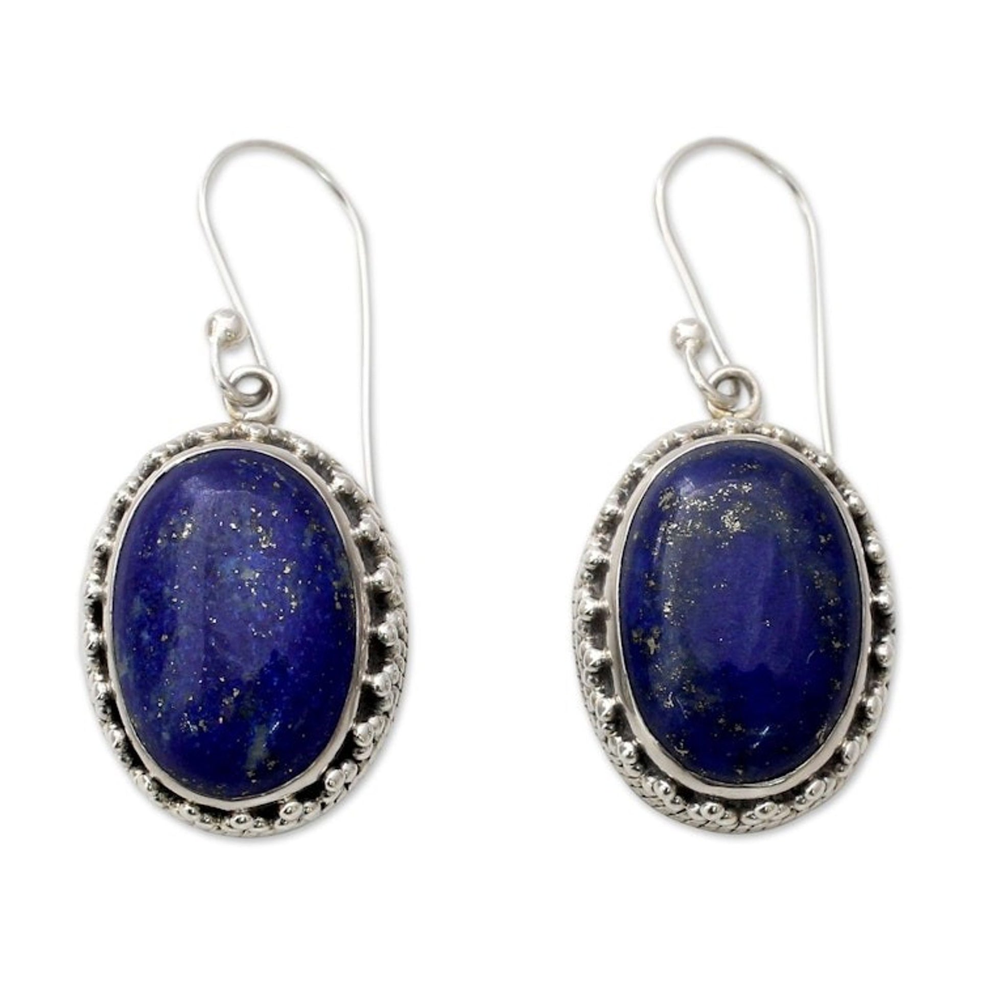 Hand Crafted Sterling Silver and Lapis Lazuli Earrings 'Blue Mystique'