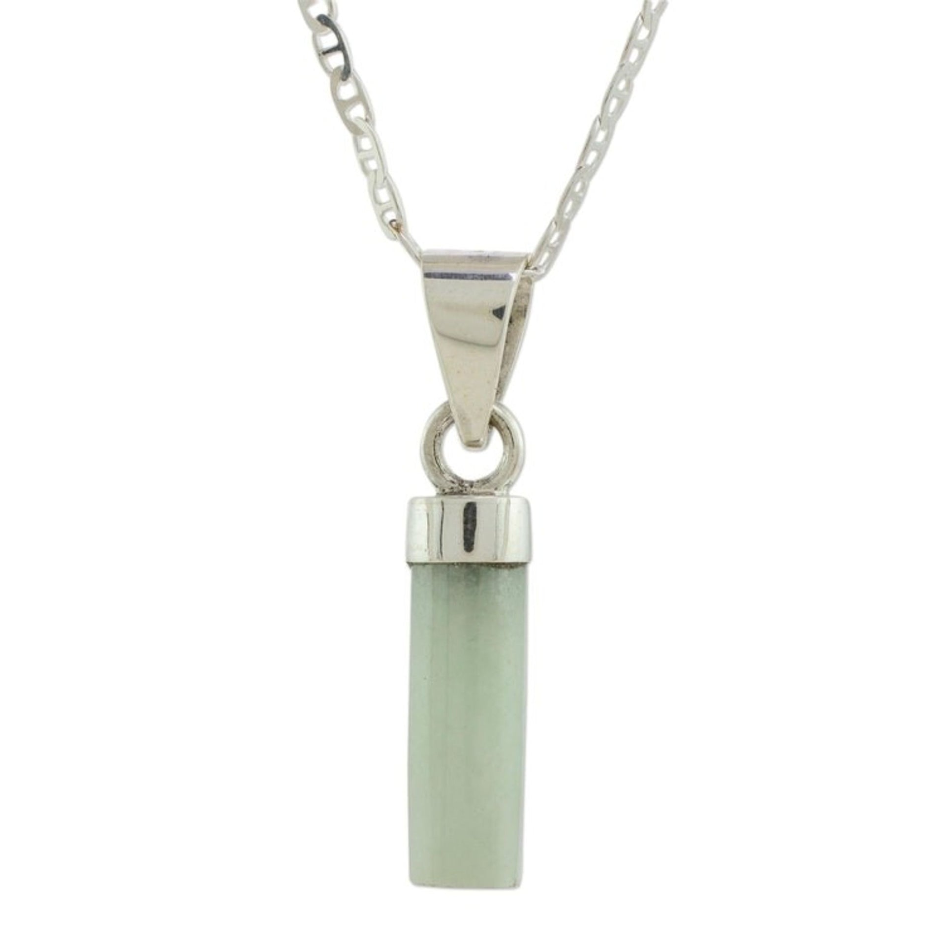 Cylindrical Jade Necklace in Apple Green from Guatemala 'Calm Beauty in Apple Green'