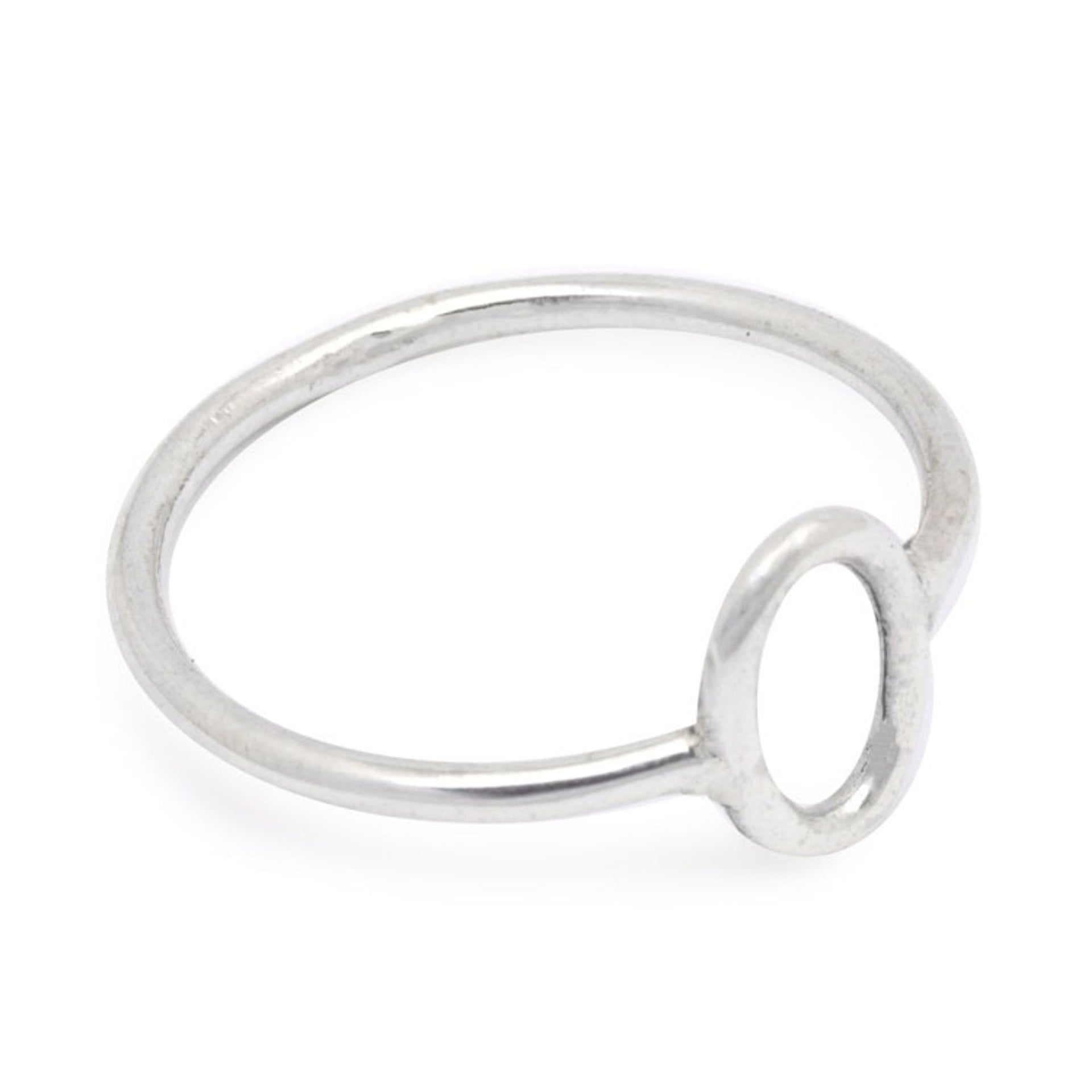 Oval Modern Geometric Polished Silver Band Ring from Bali 'Ovoid Glam'