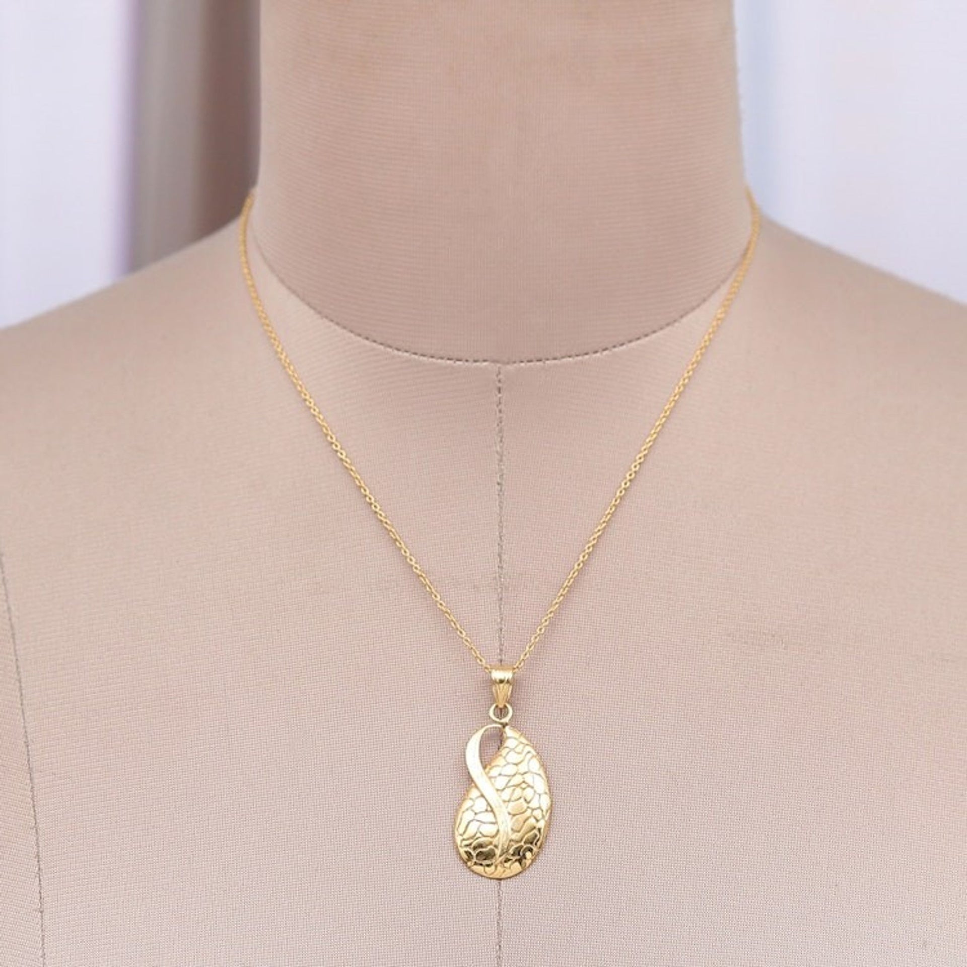 High-Polished Traditional Brass Pendant Necklace from India 'A Sacred Drop'