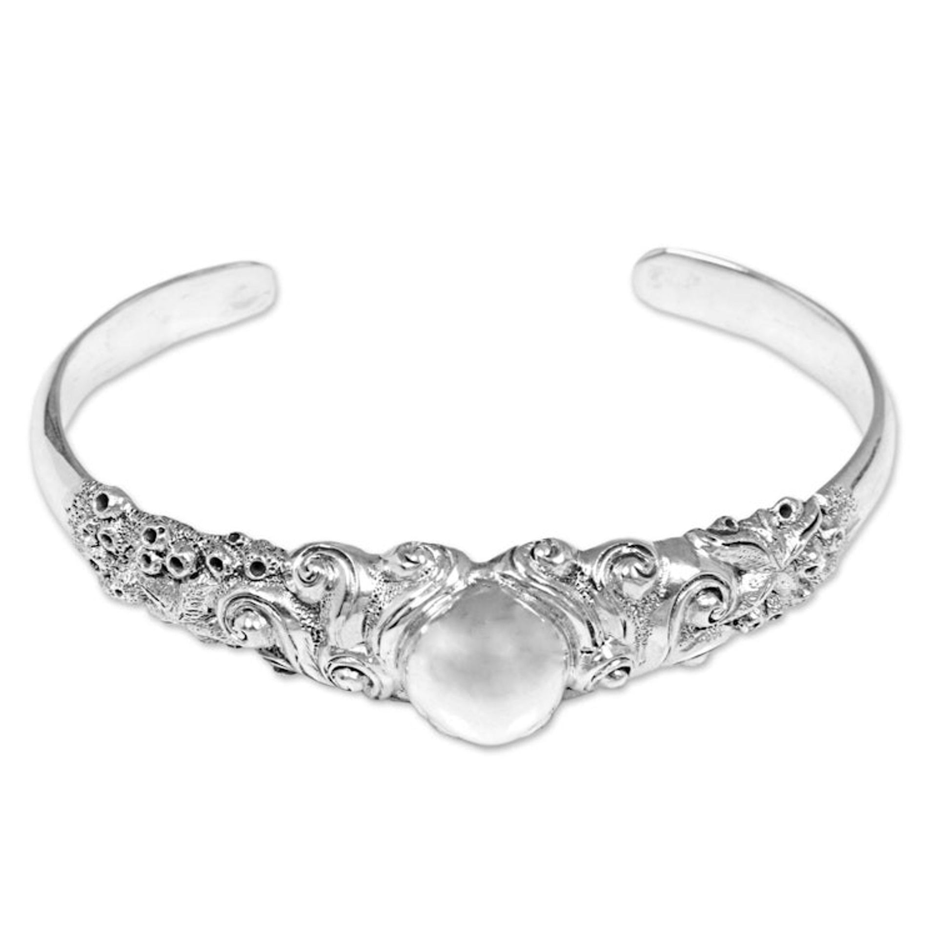 Sterling Silver Cuff Bracelet of an Octopus from Indonesia 'Octopus of the Deep'