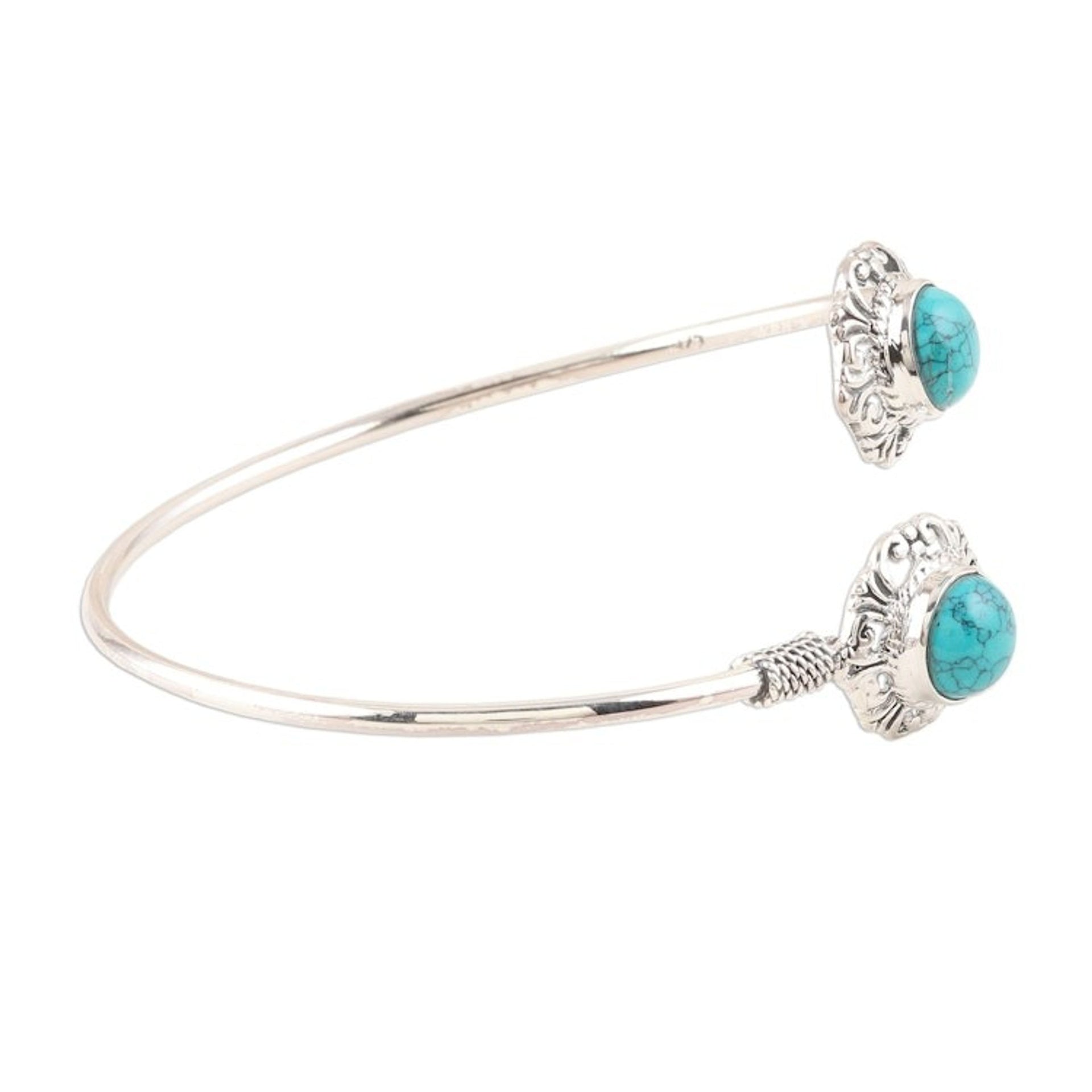 Sterling Silver Cuff Bracelet from India 'Agra Alignment'