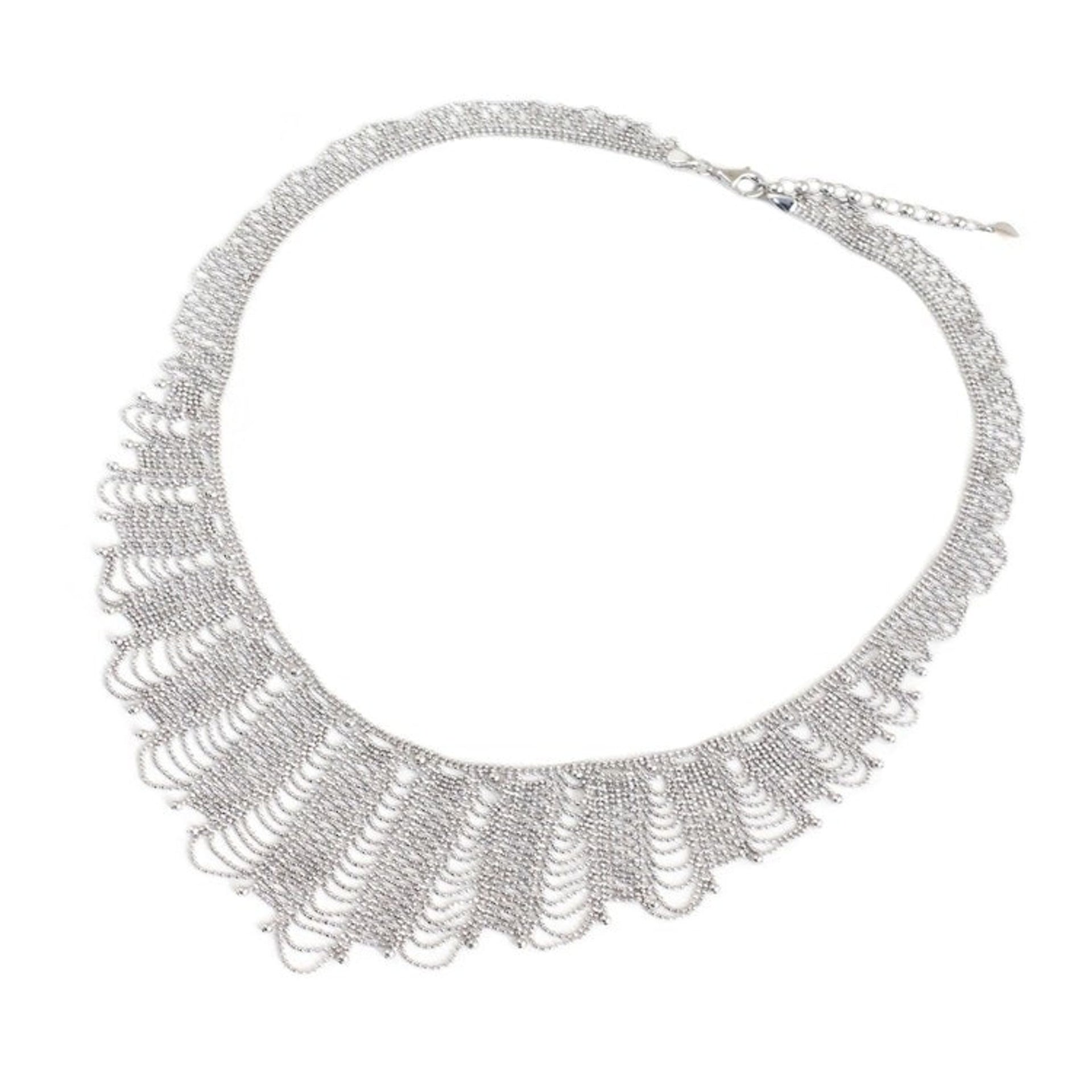 Thai Artisan Crafted Sterling Silver Waterfall Necklace 'Grand Dame'