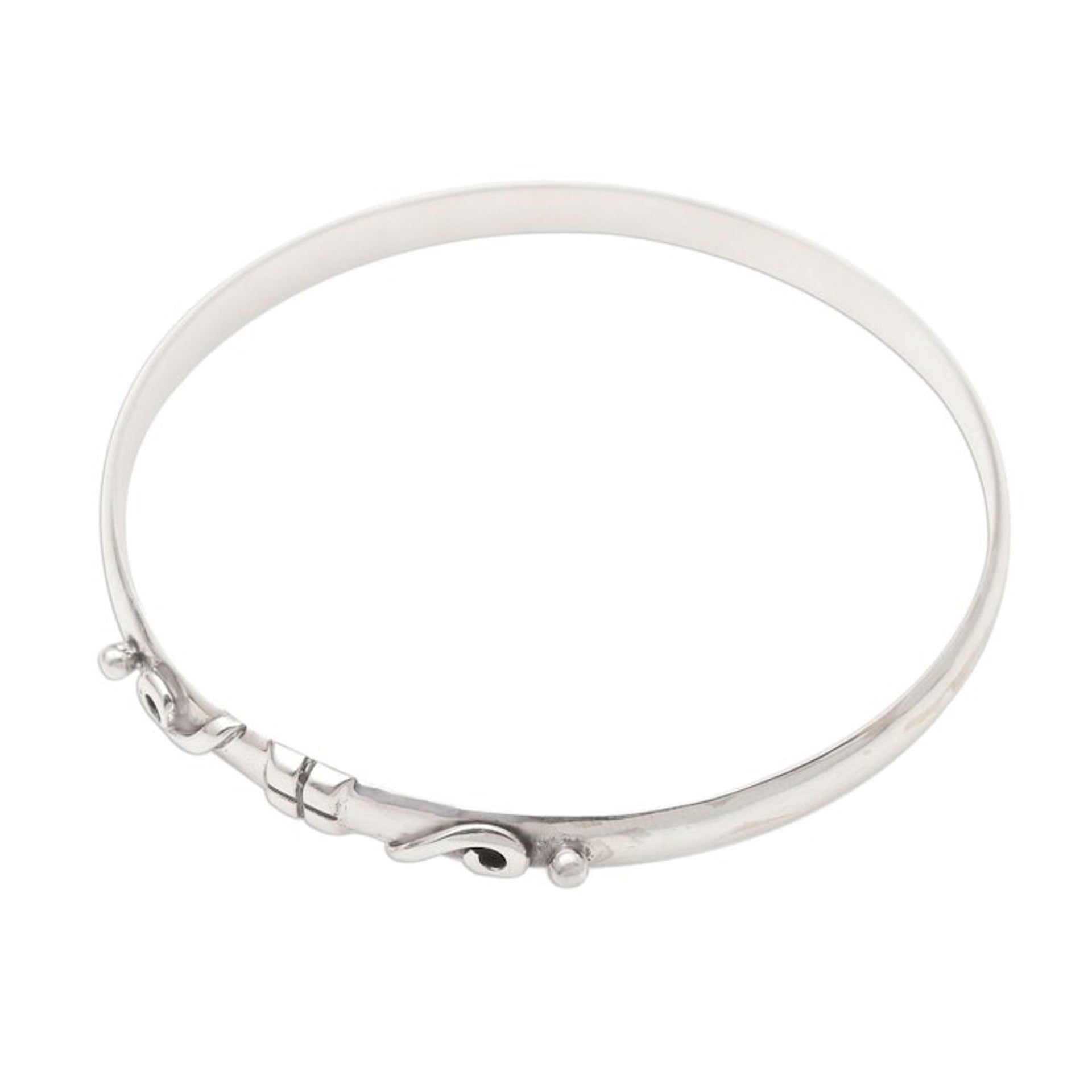 Ribbon Motif Sterling Silver Bangle Bracelet 'Wrap It Up'