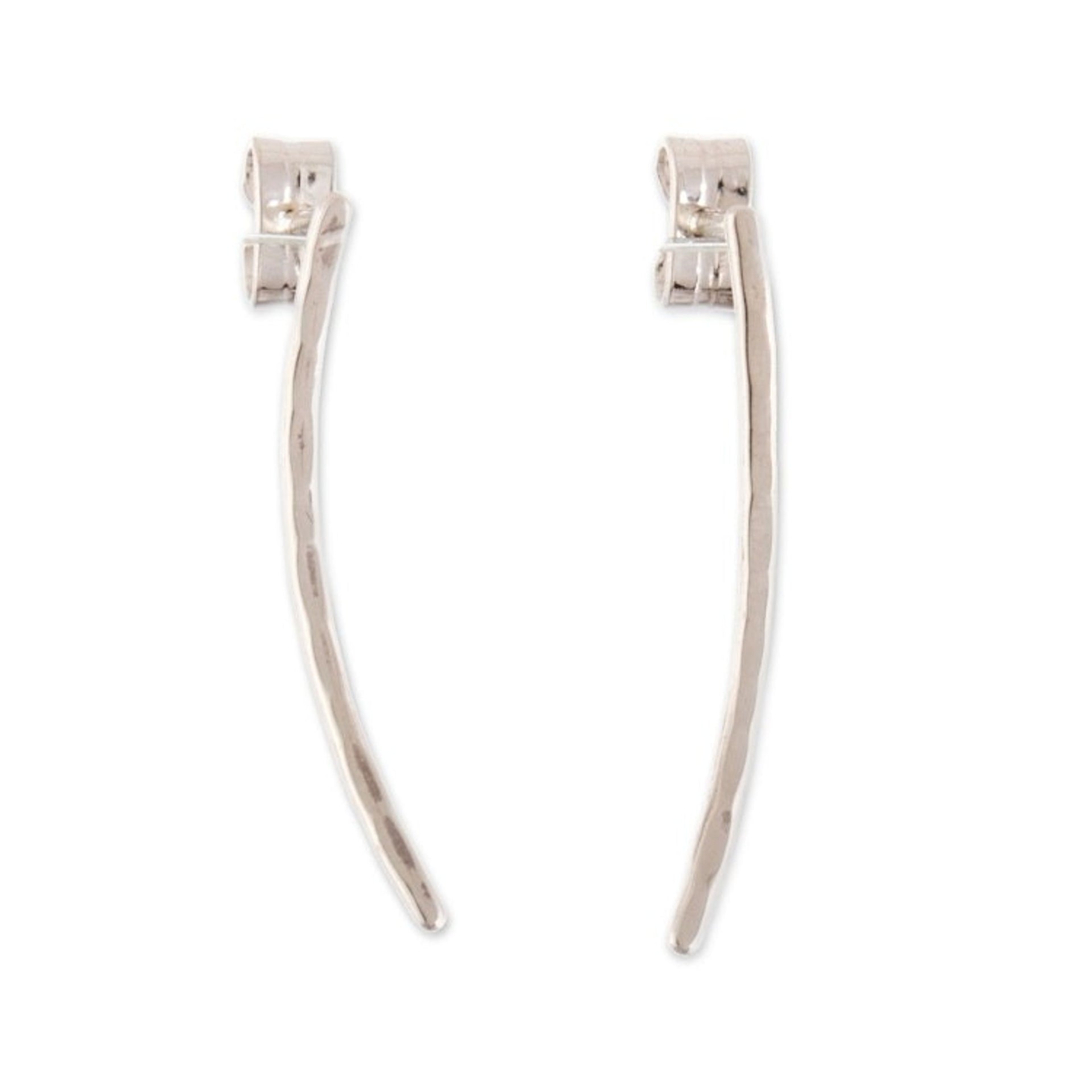 Modern Sterling Silver Climber Earrings in a Polished Finish 'Shiny Finesse'