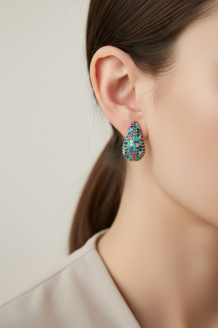 18k Gold-Plated Kaleidoscope Teardrop Earrings