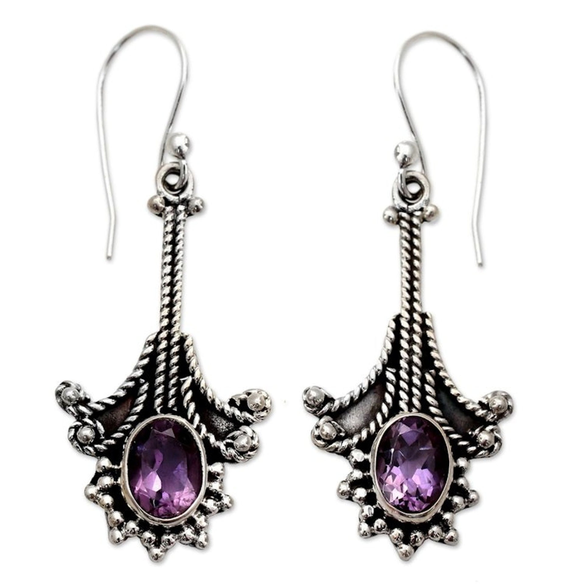 Amethyst chandelier earrings 'Waltz'