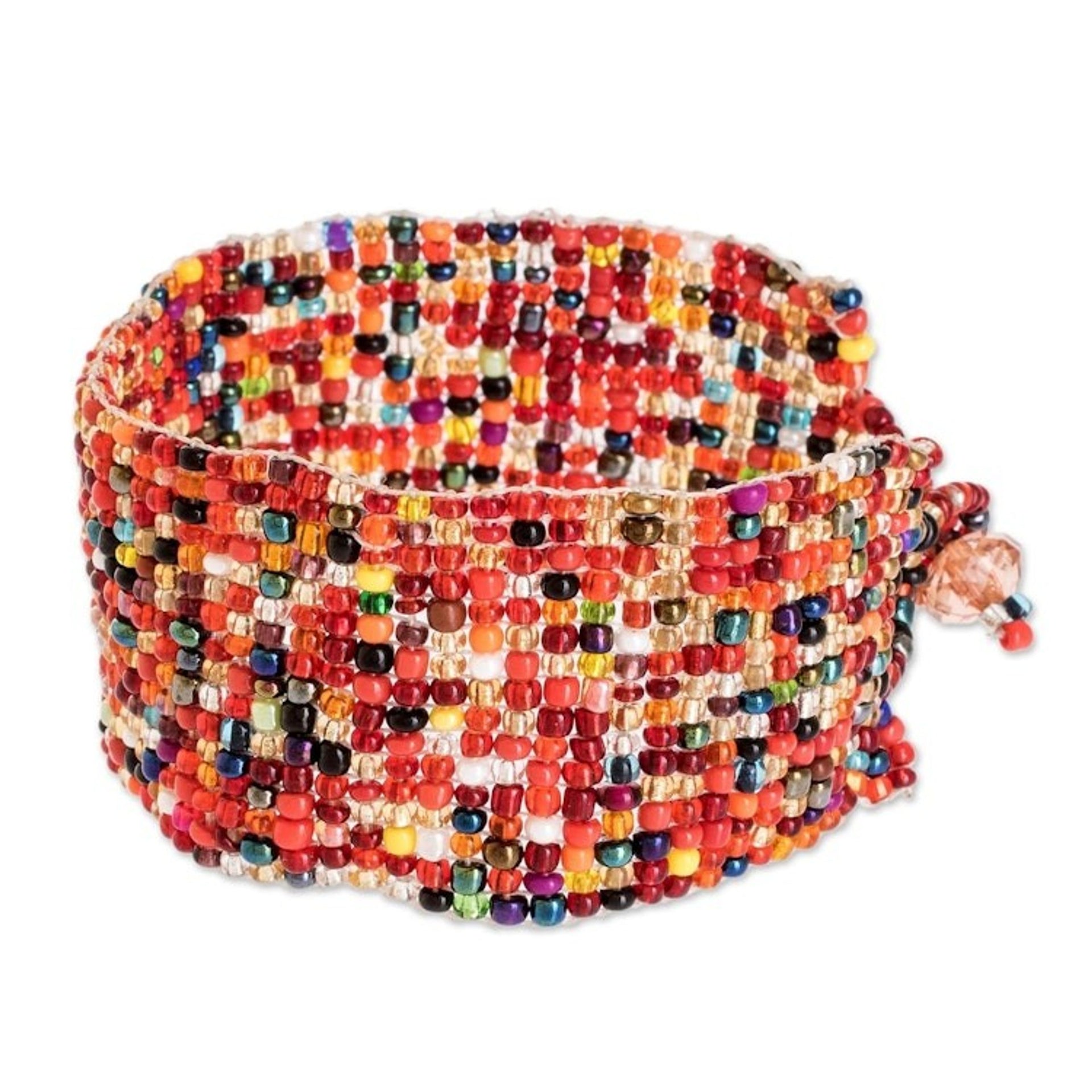 Multicolored Beaded Bracelet 'Rainbow Road'