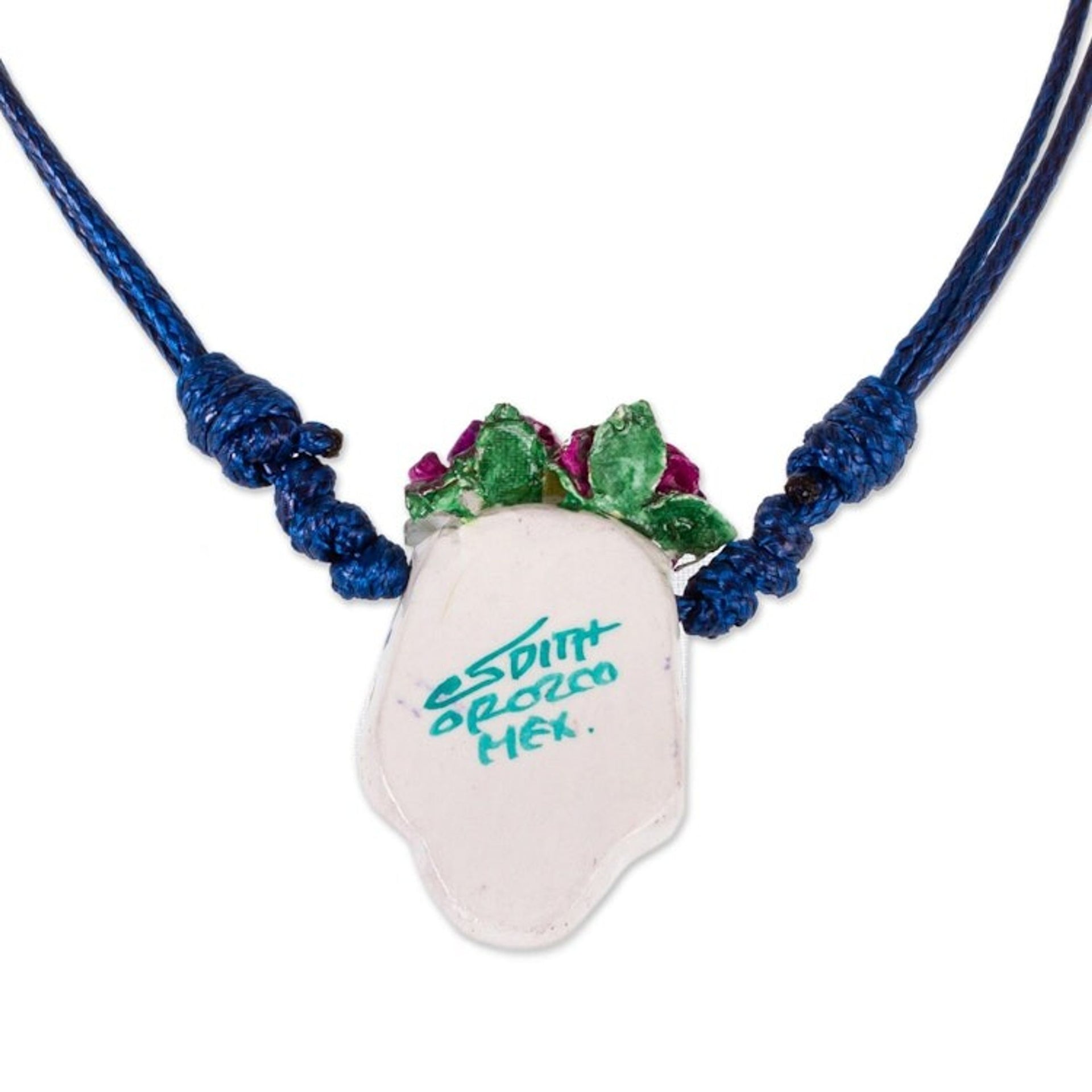 Hand Painted Catrina Necklace 'Pretty Calavera'