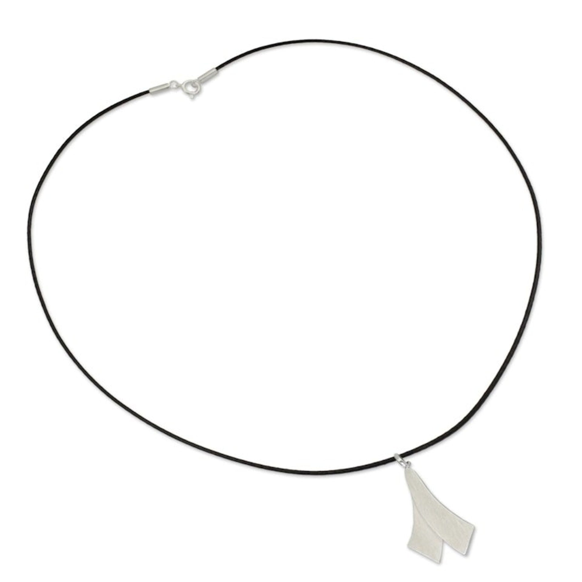 Fair Trade Sterling Silver Necklace for Men Jewelry 'Crossing Swords'