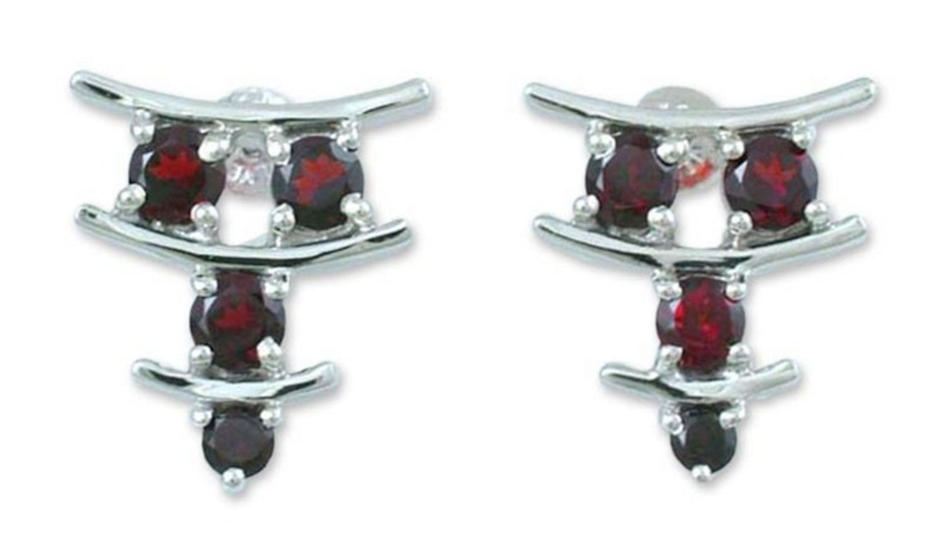Garnet earrings 'Scarlet Stars'