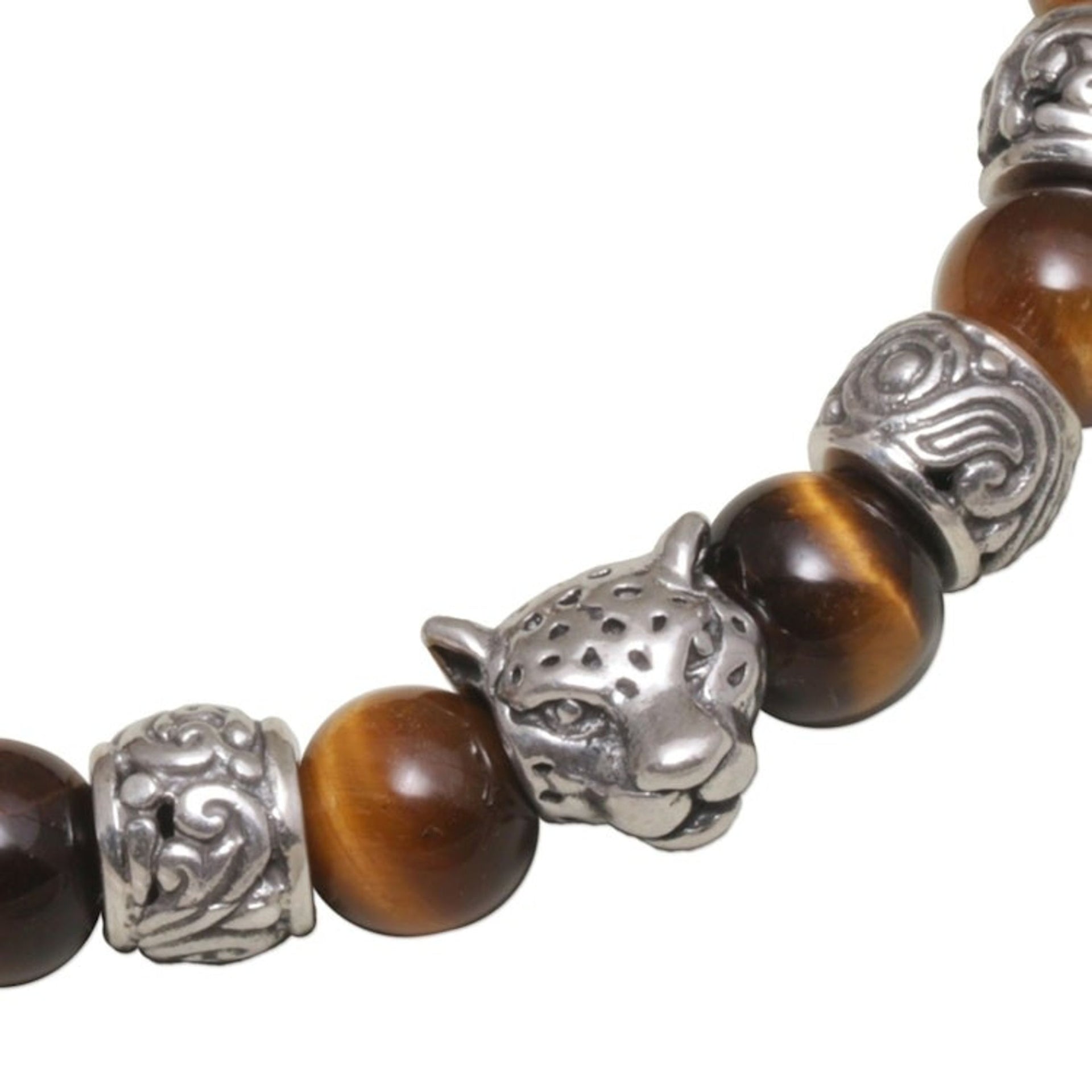 Tiger's Eye Leopard Beaded Stretch Bracelet from Bali 'Leopard Strength'