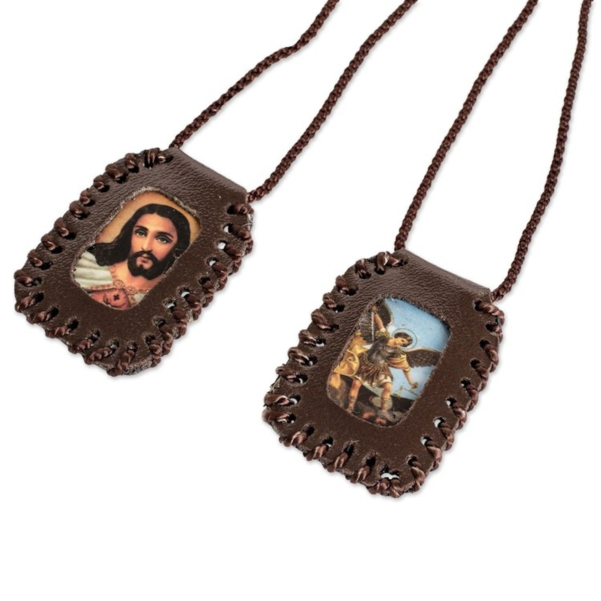 Handcrafted Inspirational Religious Double Pendant Necklace 'Path of Faith'
