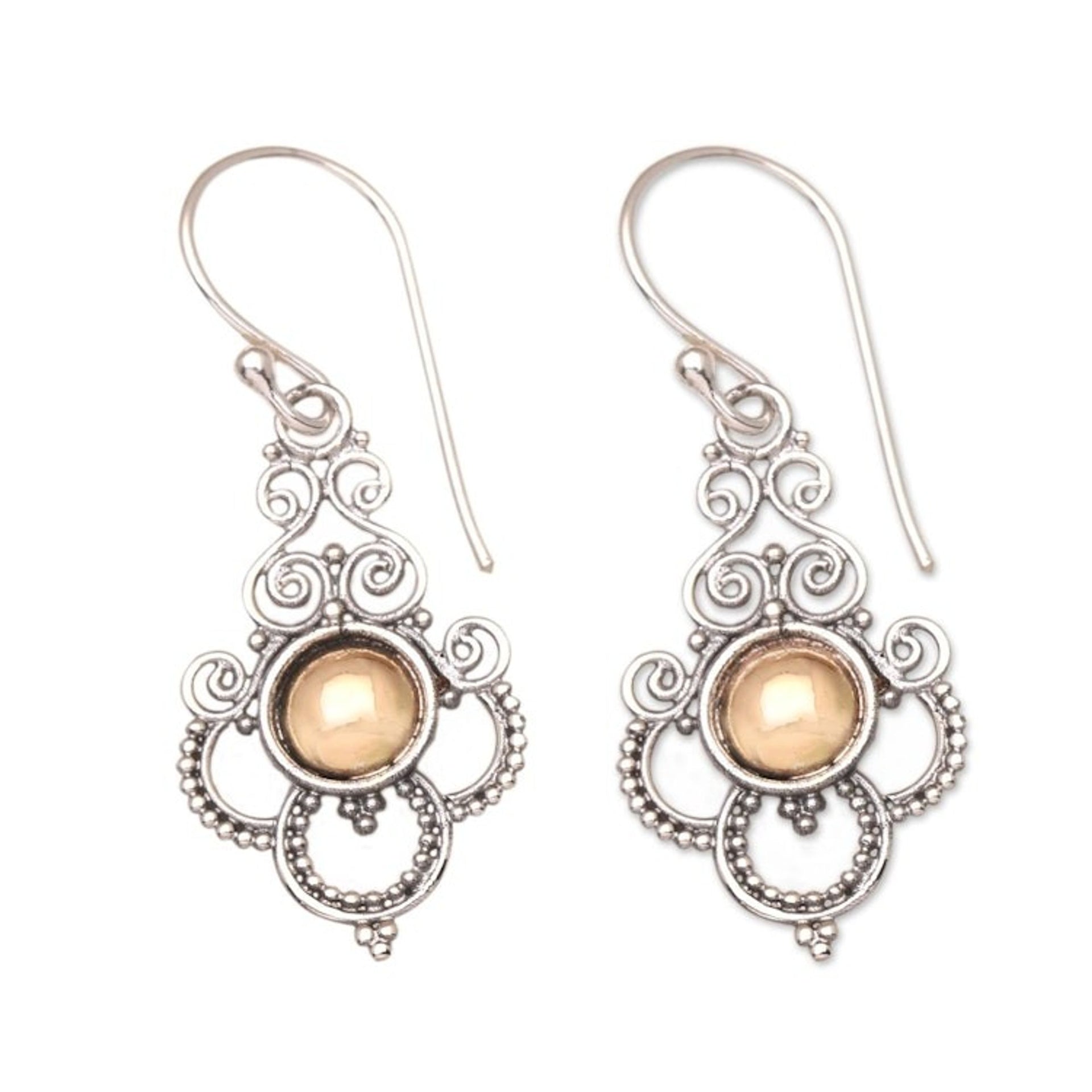 Handmade Gold-Accented Dangle Earrings from Bali 'Dare to Shine'