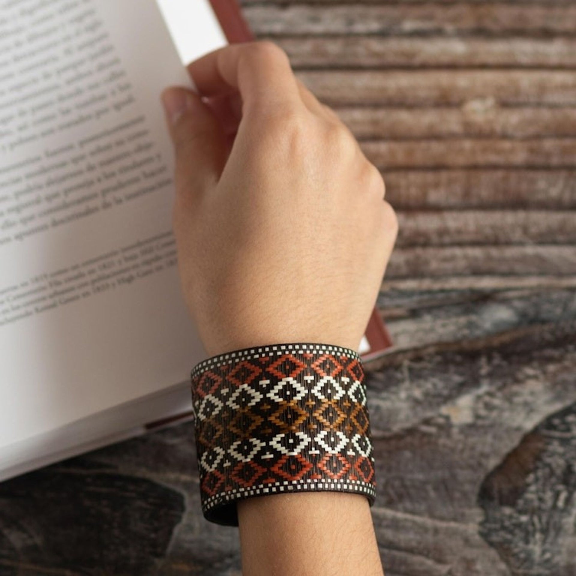 Artisan Crafted Wide Cuff Bracelet 'Dance of Gratitude'