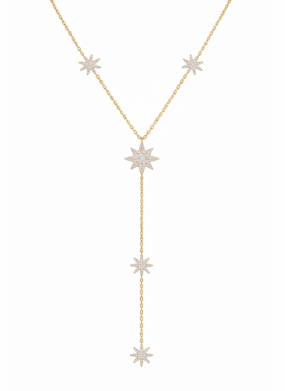 18k Gold-Plated Stardust Cascade Drop Necklace