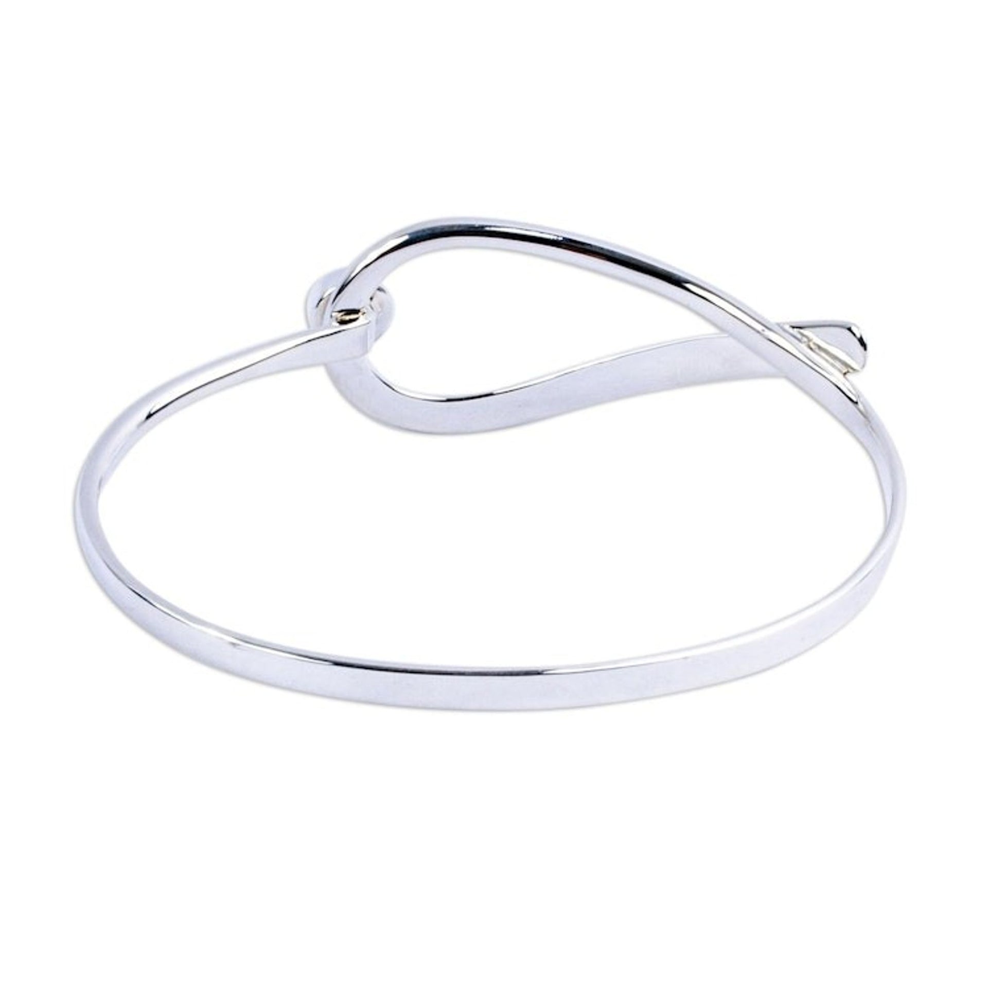 Sterling Silver Droplet Modern Bracelet from Taxco 'Shimmering Droplet'