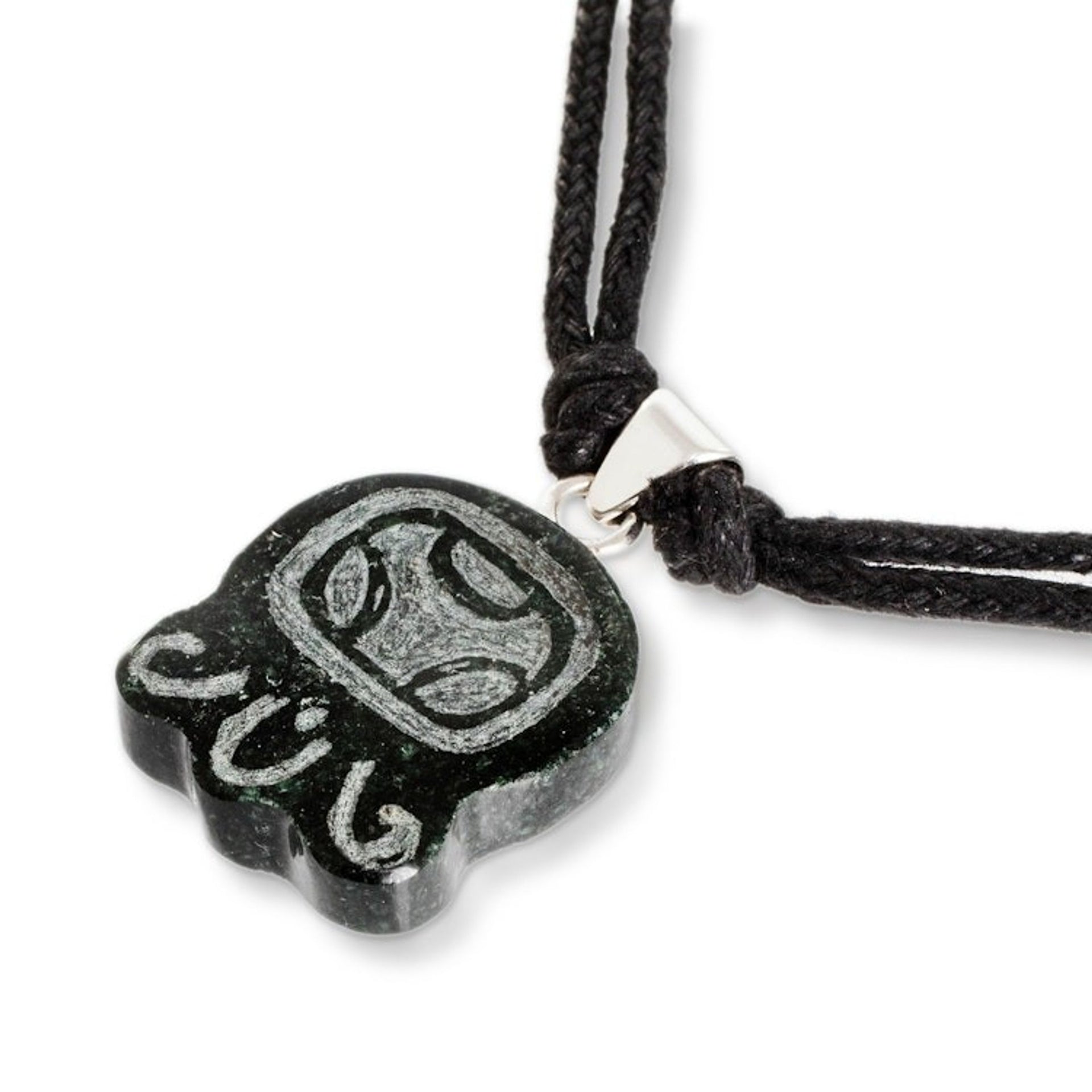 Mayan Creativity Nahual-Themed Jade Pendant Necklace 'Mayan Creativity'