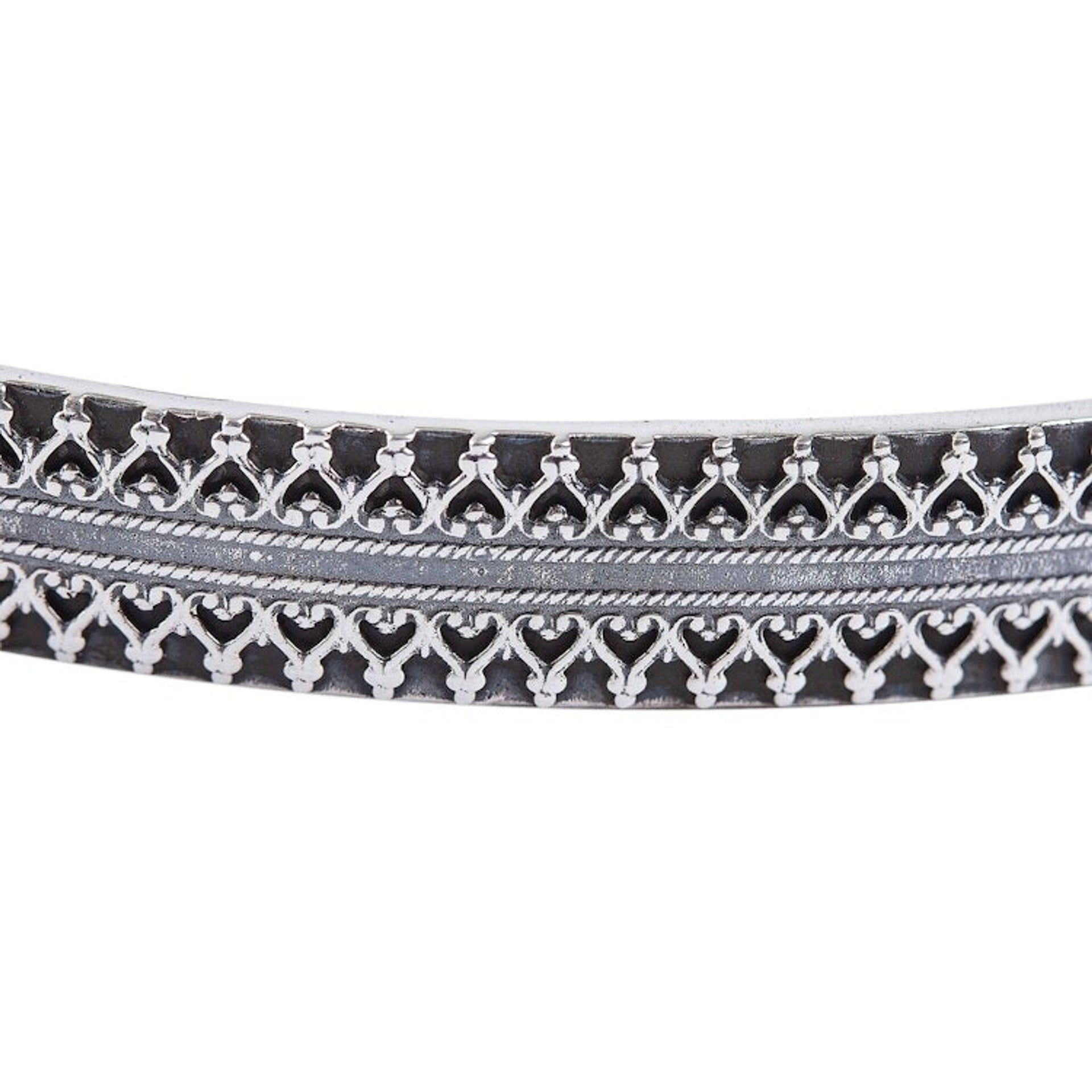 Handcrafted Signed Fine Silver Cuff Bracelet 6.5 Inch 'Moorish Mexico'