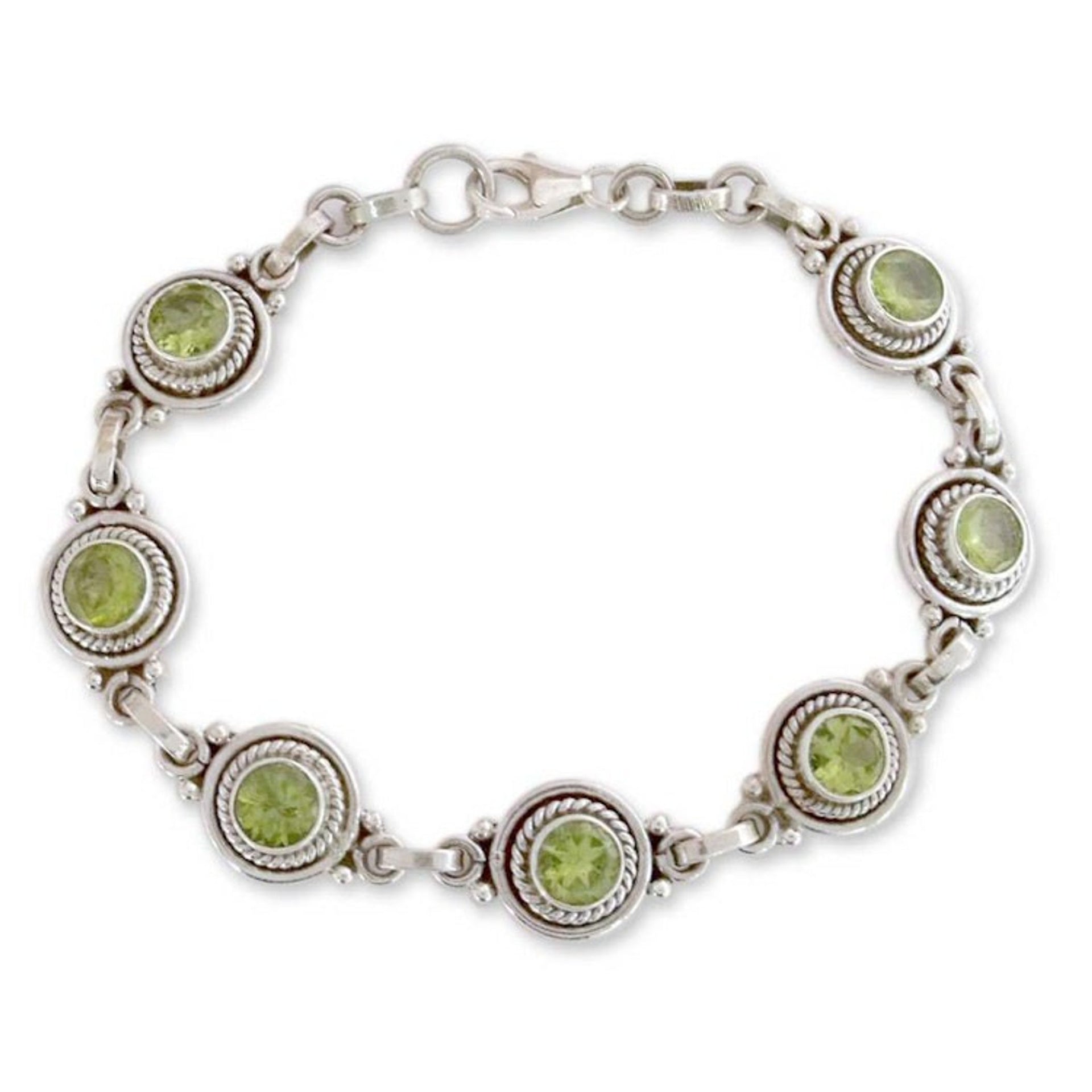 Peridot Bracelet Women's Sterling Silver Bracelet 'Green Mystique'
