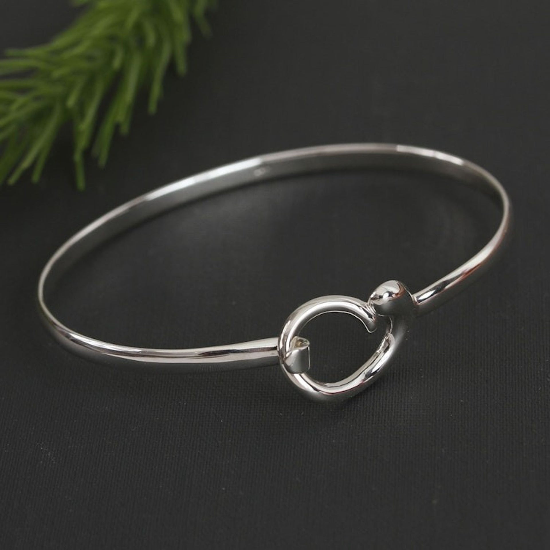 Taxco Sterling Silver Bangle Bracelet from Mexico 'Delightful Swirl'