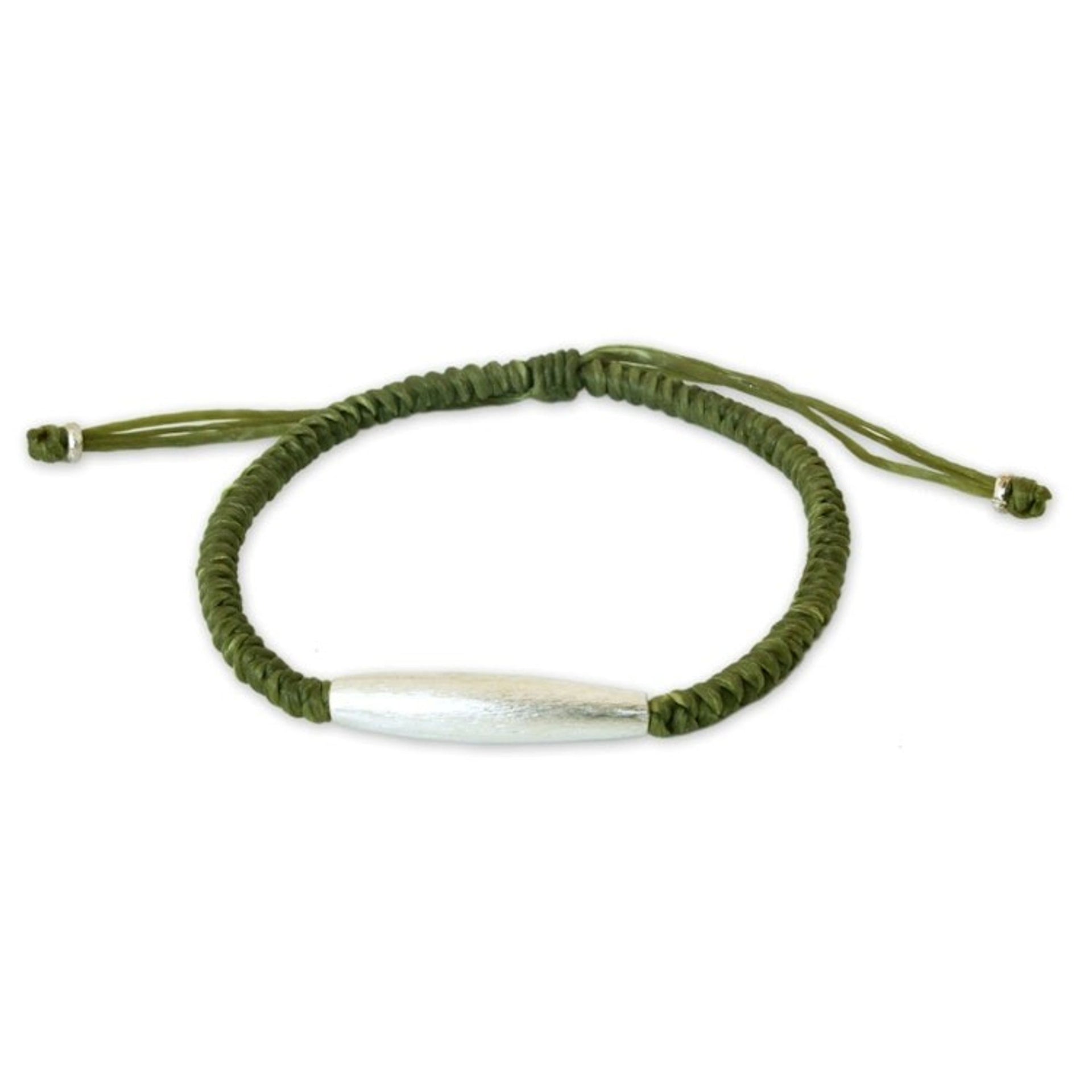 Hill Tribe Silver Braided Bracelet 'Peaceful Jungle'