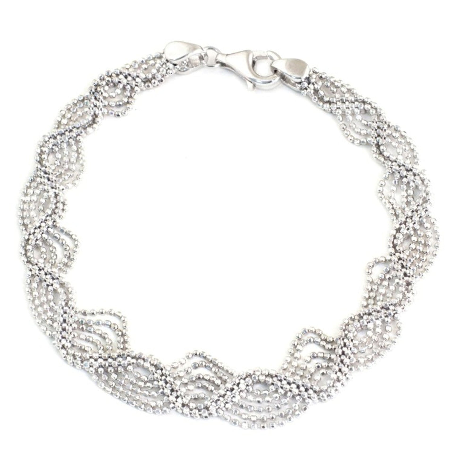 Artisan Handcrafted Thai Sterling Silver Beaded Bracelet 'The Rivers Flow'