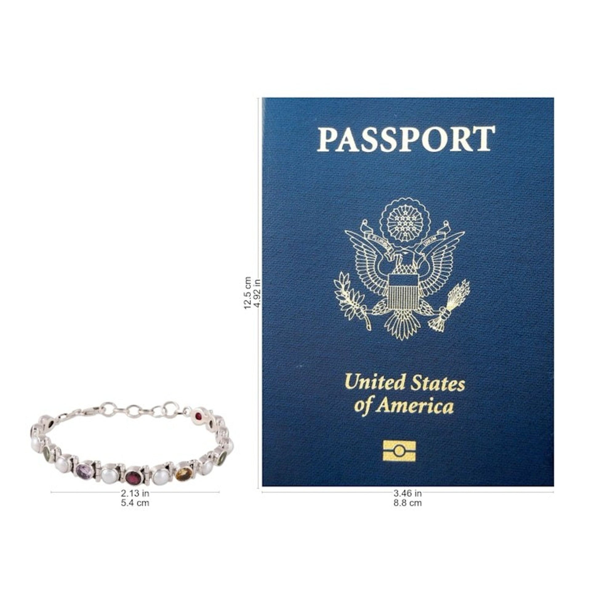 Cultured Pearl and Multi-Gem Tennis Bracelet from India 'Sparkling Grace'