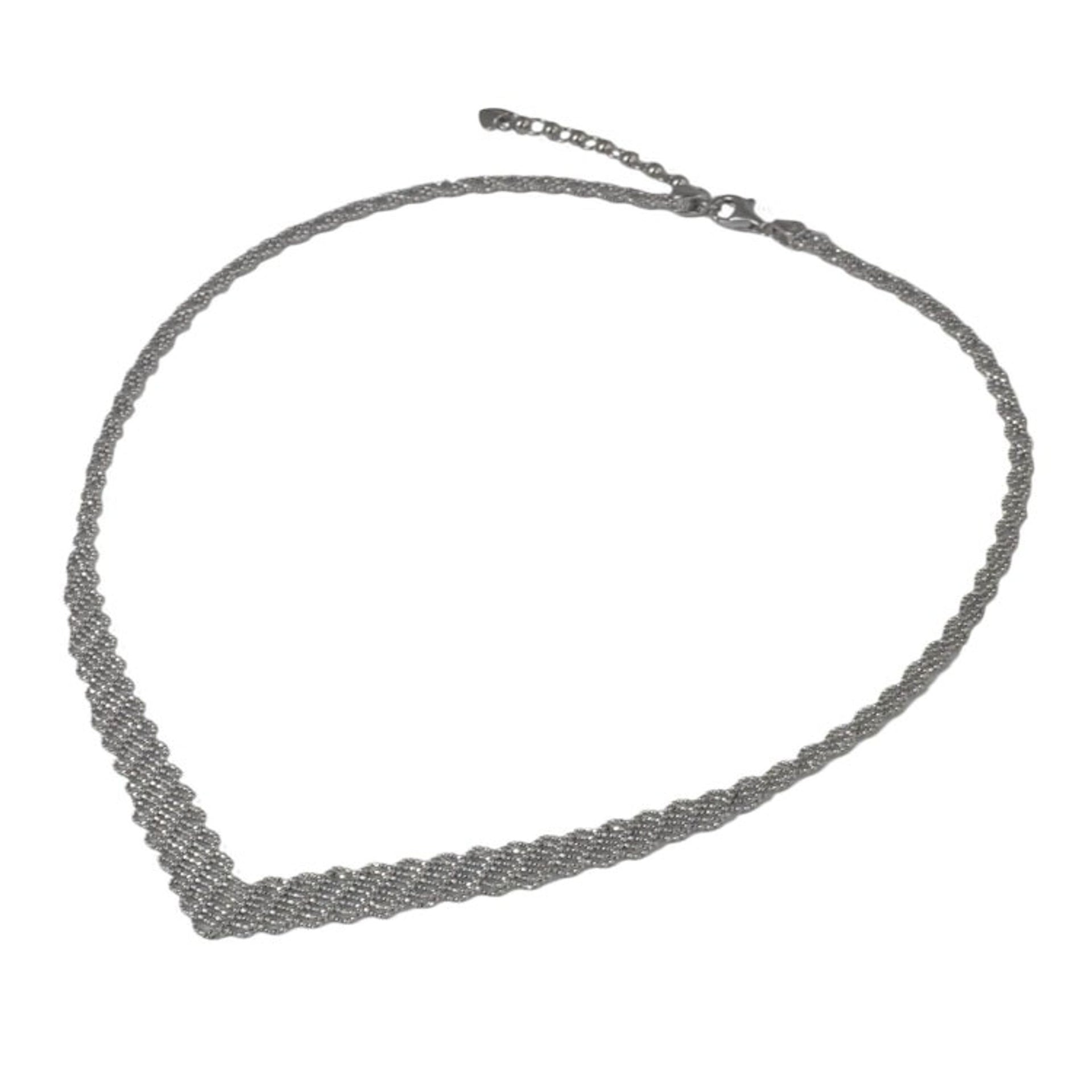 Artisan Made Sterling Silver Ball Chain Necklace 'Woven Helix'