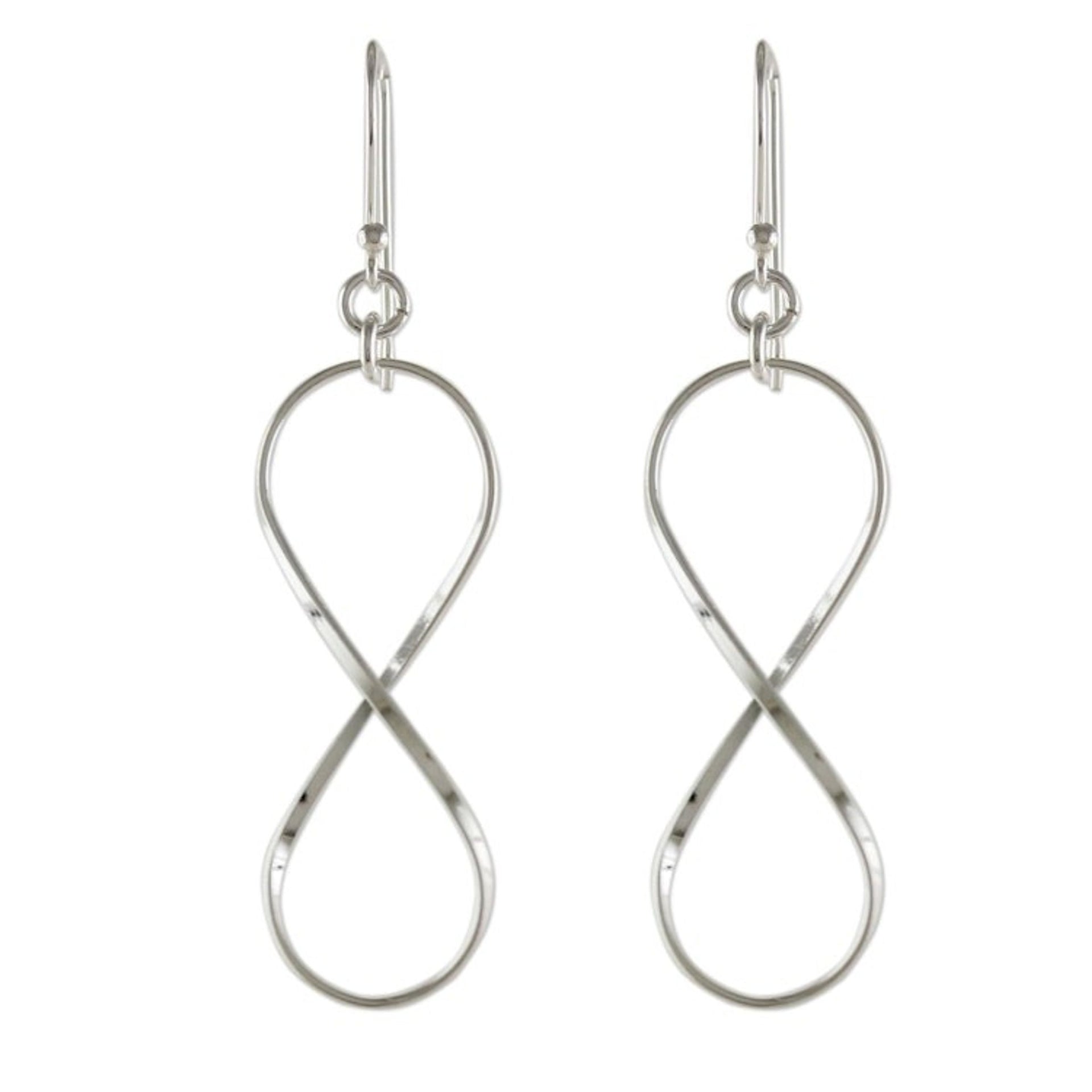 Sterling Silver Infinity Symbol Thai Dangle Earrings 'Infinite Charm'